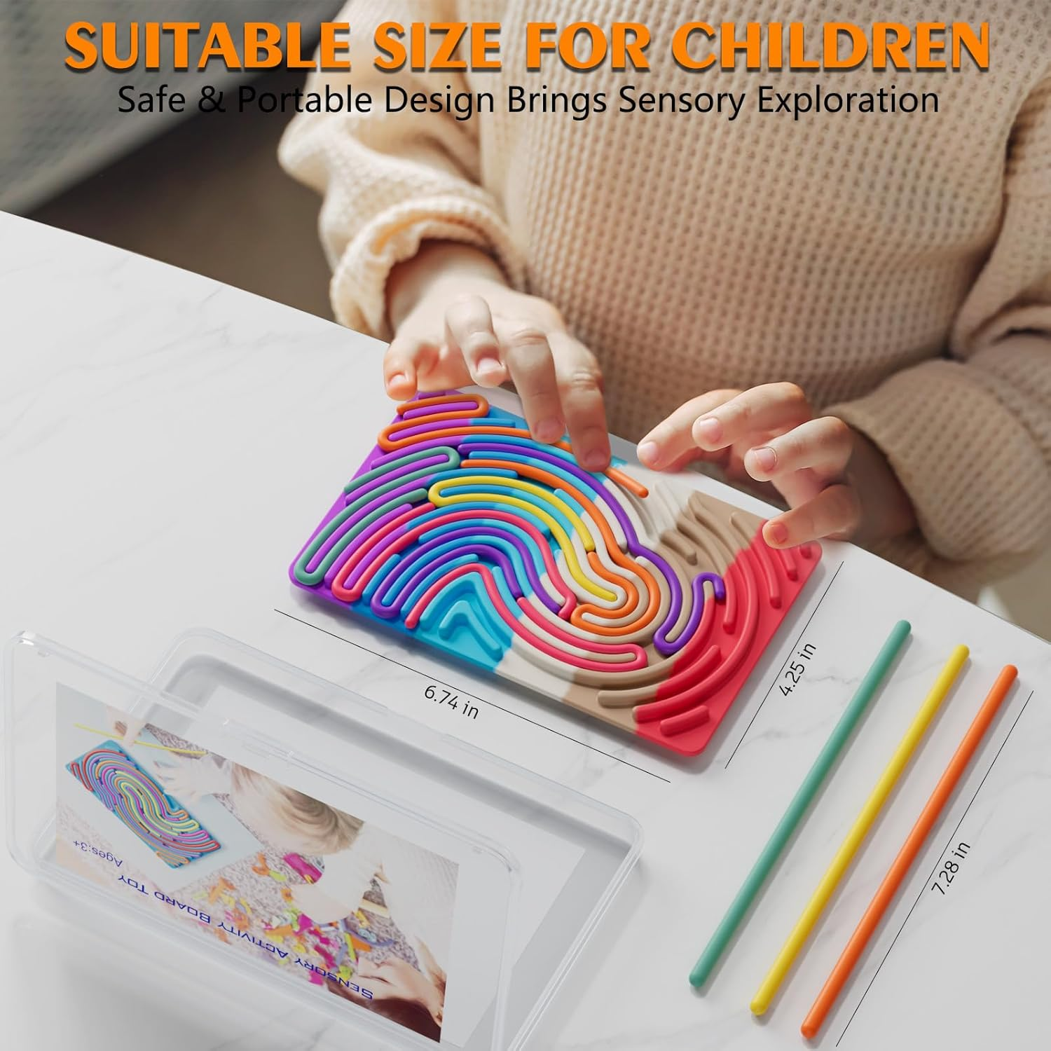 Sensory Fidget Toys for Kids Toddler Boys ,Sensory Activity Board for Stress Anxiety Autistic ADHD, Calm down Travel Airplane Essentials Toy for 3+ Year Old, Stuffers Gifts for Teens Girls image number 2