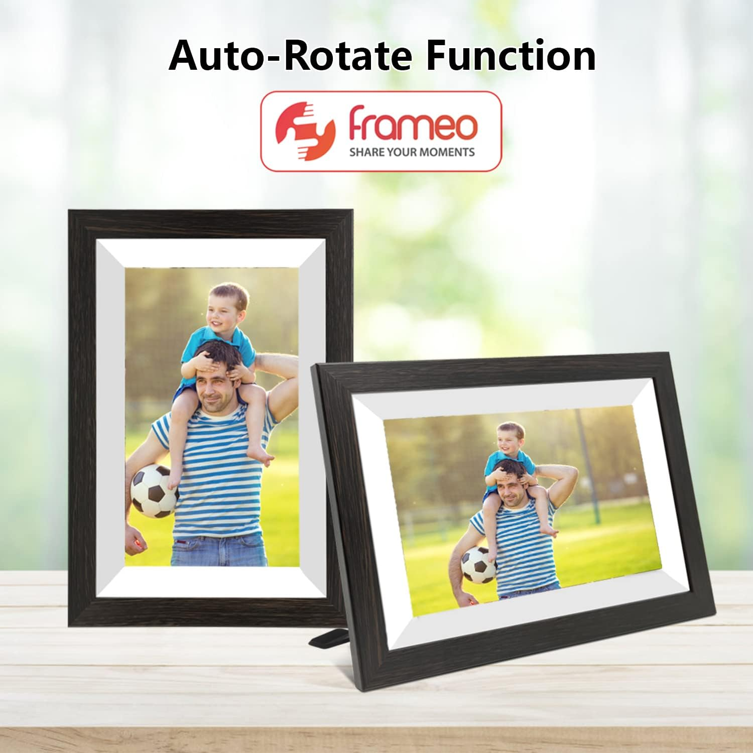 Luvlink Digital Photo Frame! Brown Smart Frameo Wifi Connected Photo Frame - 10 Inch, 1280X800, 16 GB. Send Photos to Your Loved Ones from Anywhere! image number 2