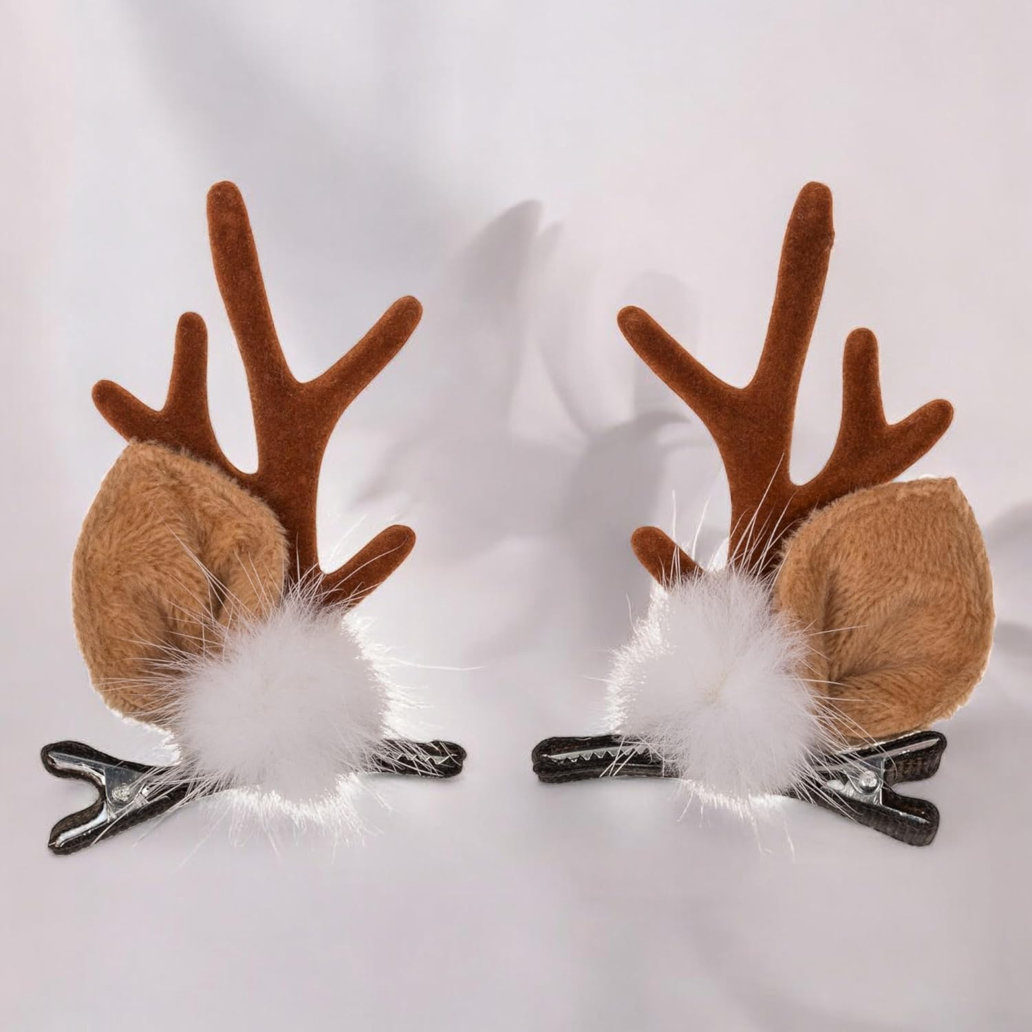 MIJOMA Reindeer Hair Clips - Festive Hair Accessories for Christmas, 2 Pairs, 2 Designs, 5 X 7 Cm image number 1