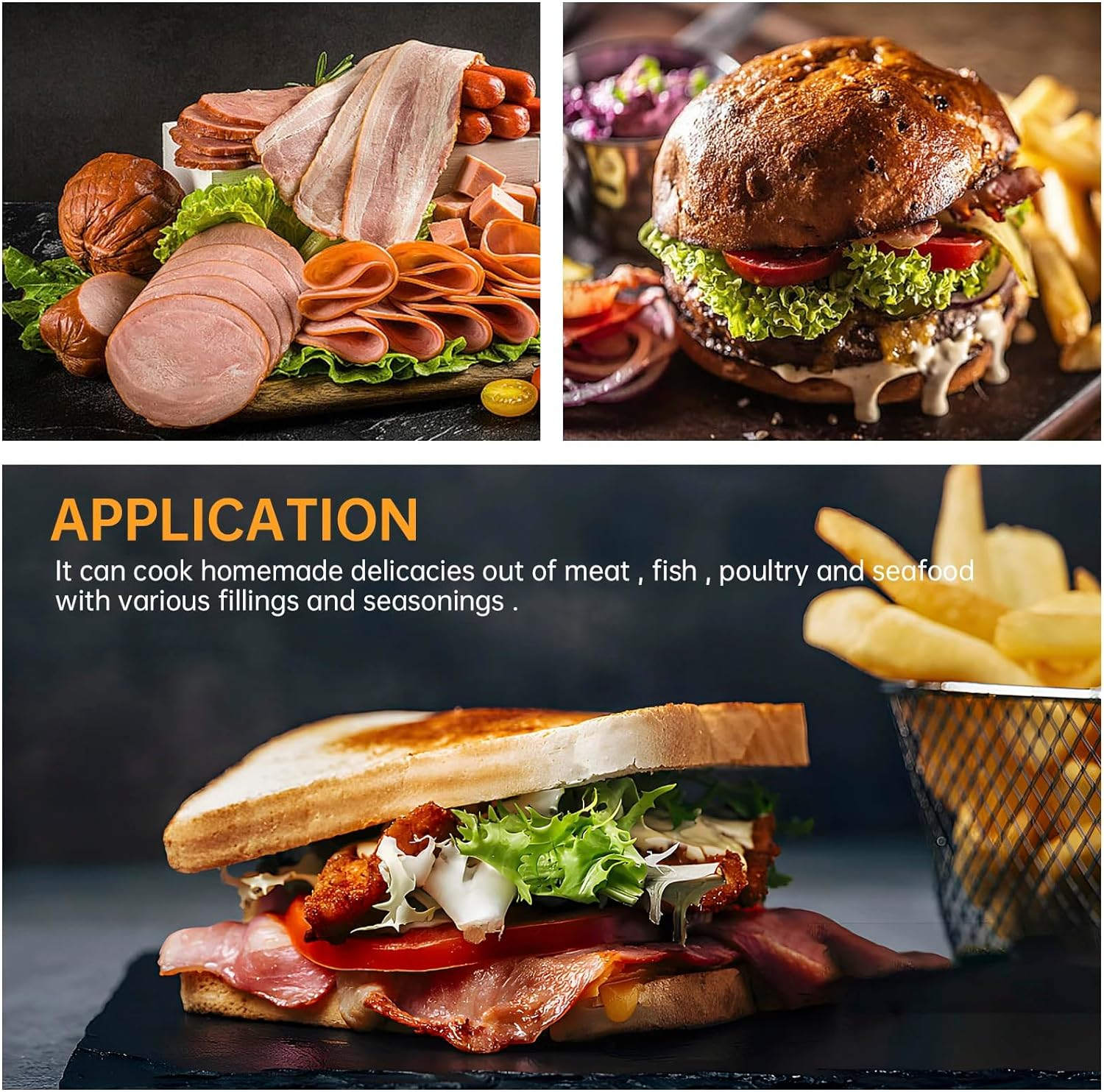 Meat Press Cooker 304 Stainless Steel Ham Press Maker with Thermometer Multifunctional round Shape Meat Press Mold for Deli Meats Meat Pork Seafood Beef Fish Poultry Lunch Meat Press