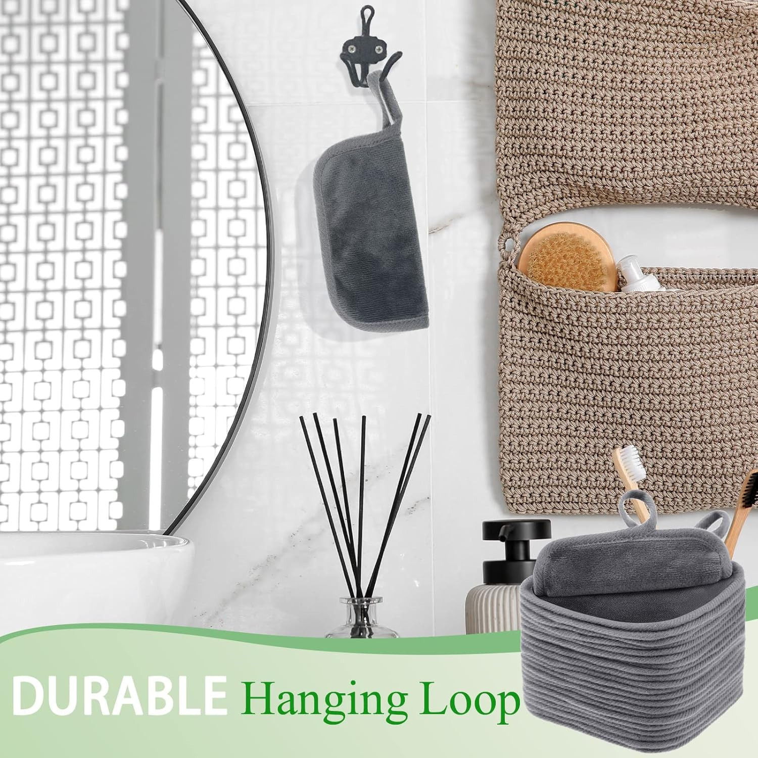 32 Pcs Makeup Remover Pads 5 X 5 Inch Soft Reusable Cloths for Eye Face Cloth Microfiber Washable Makeup Remover Towel Removal Cleaning Cloth for Women(Gray) - Gray image number 5