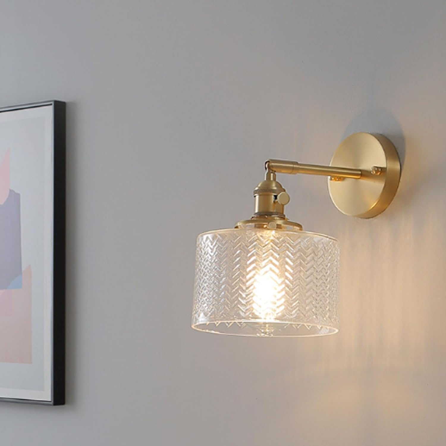 Wall Lamps Sconces Classical Light LED Wall Light with Glass Lampshade Indoor Wall Lamps for Study Reading Working Wall Lighting image number 3