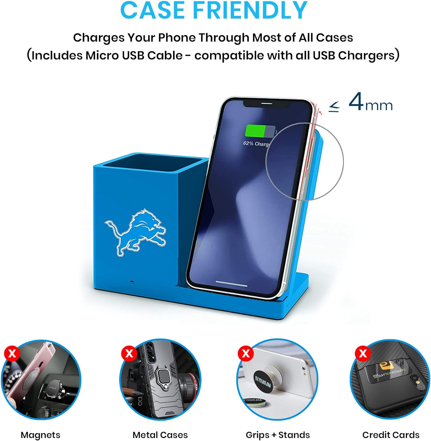 Nflwireless Charger and Desktop Organizer image number 2