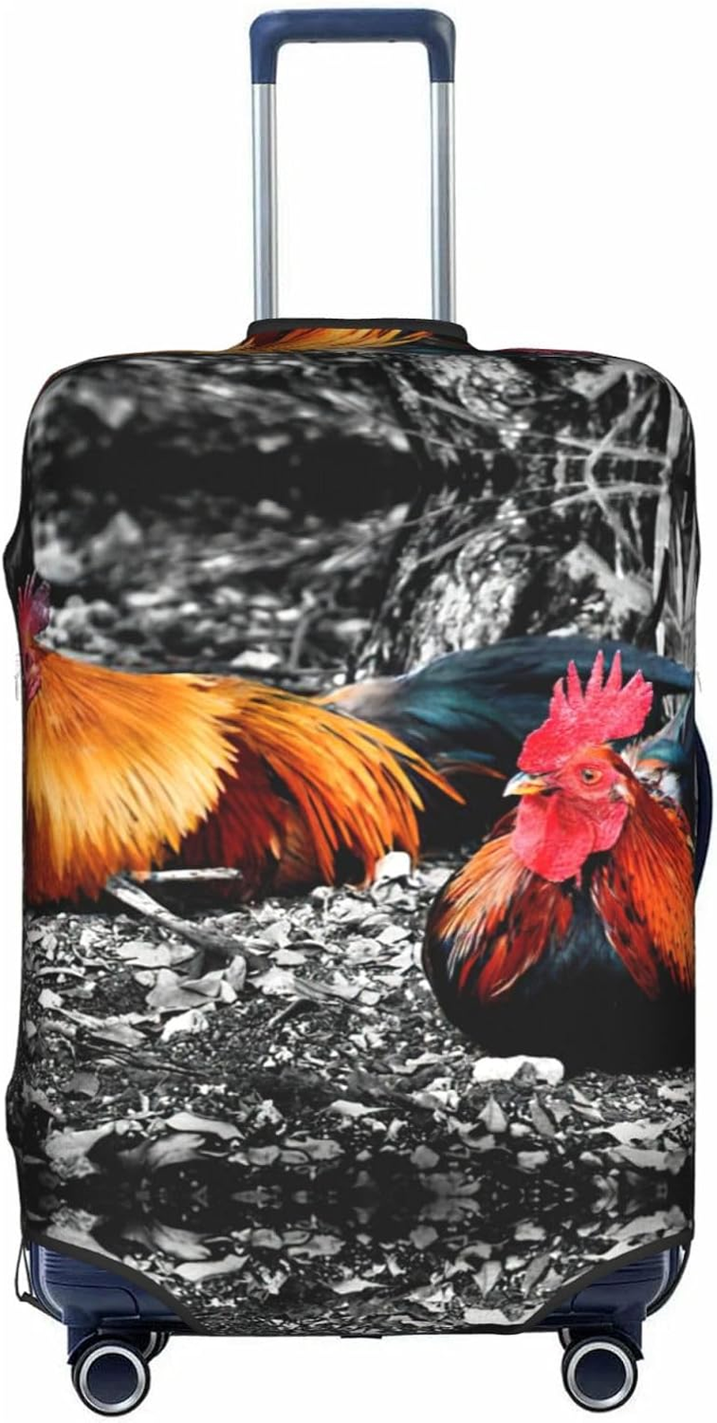 Odddot Chicken Rooster Print Travel Luggage Cover,Suitcase Protector Cover, Washable Baggage Covers,For 18-32 Inch Luggage, Chicken Rooster, Large image number 1