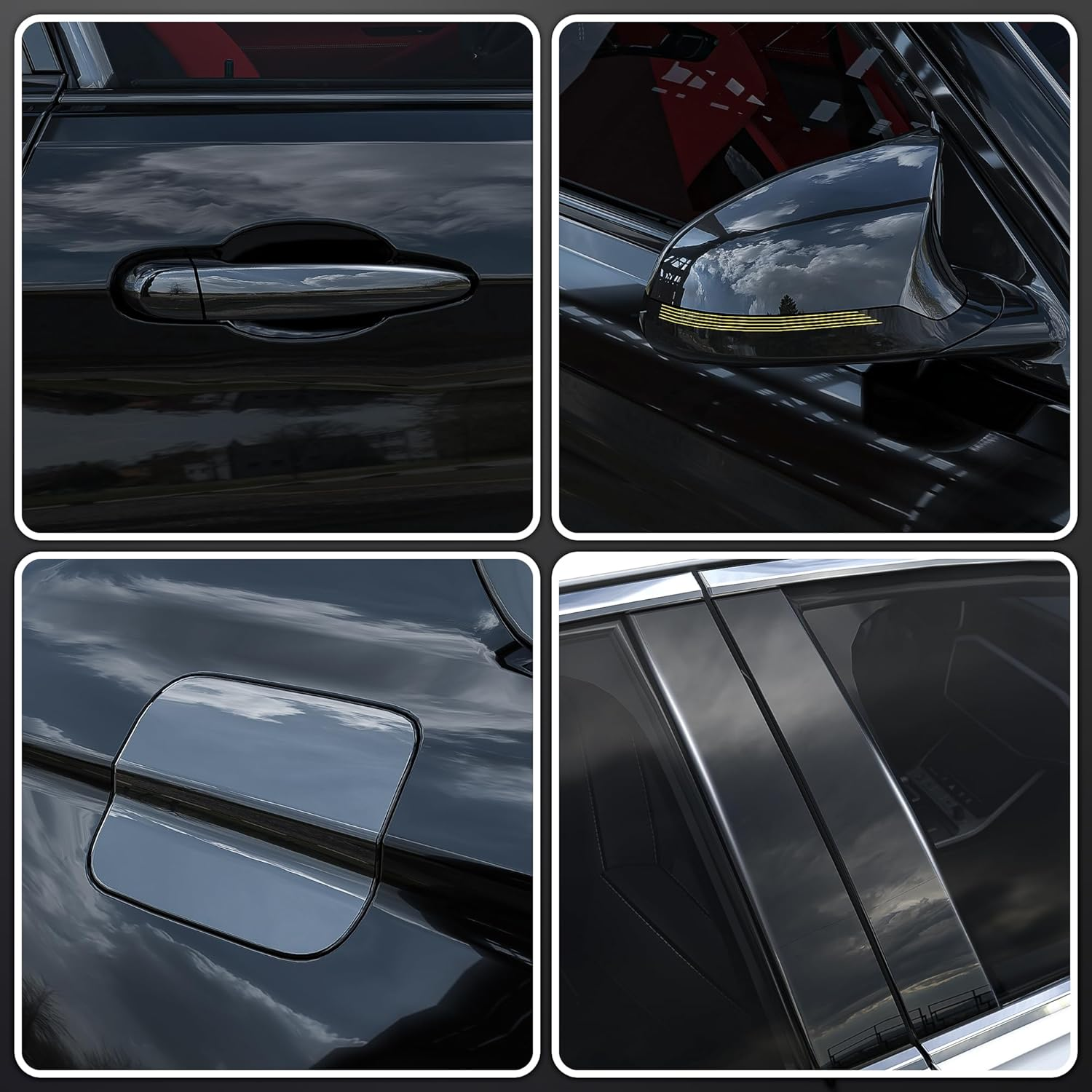 Lypumso Clear Vinyl Wrap with Tool Kit, Transparent Protective Self Adhesive Car Wrap Film Vinyl without Bubble Clear Gloss Paint for DIY Car Moto Interior Exterior 1Ft X 10Ft - Matte Black image number 3