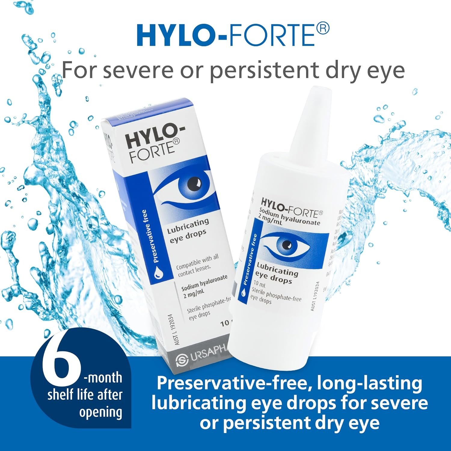 Hylo-Forte Eye Drops - Thick Dry Eye Drops for Severe Dry Eye Treatment. Suitable Post Operative and Contact Lenses Use. Long Lasting Preservative Free image number 2