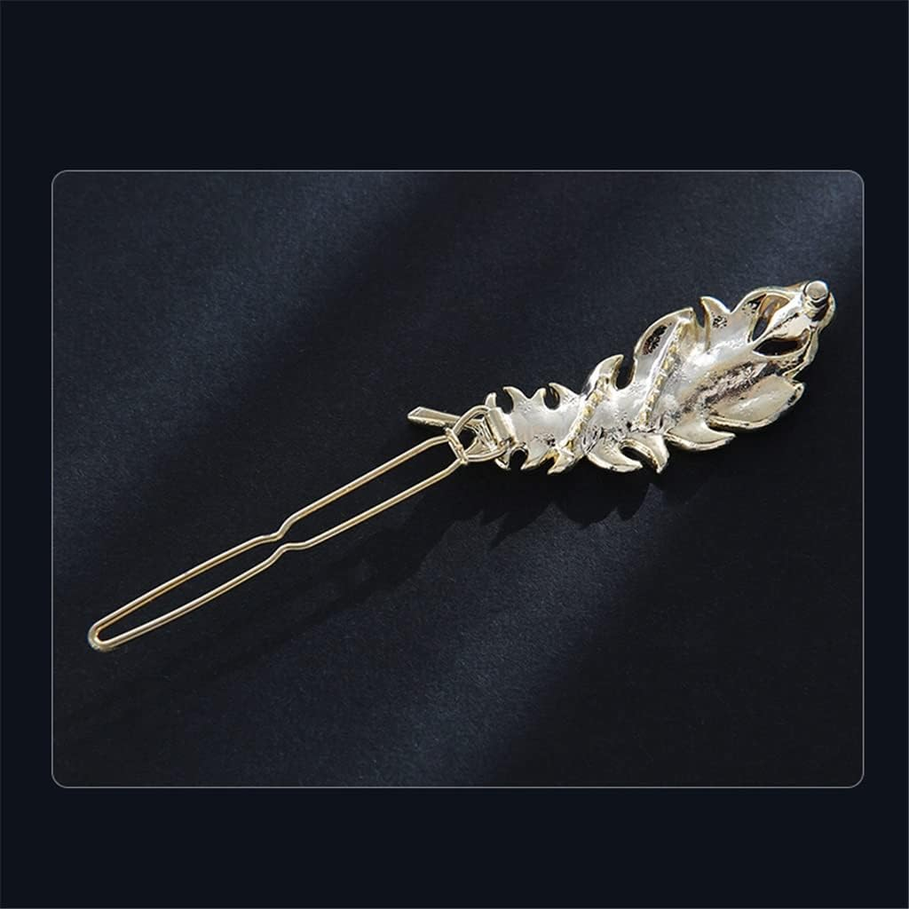 Rhinestone Hairpin,Crystal Barrette,Curl Hair Clip,Korean Trend Feather Side Clip Wild Rhinestone Clip Adult Headwear Hairpin Female Hairpin Hair Accessories (Color : A, Size : 4.9 * 1.7Cm) image number 5