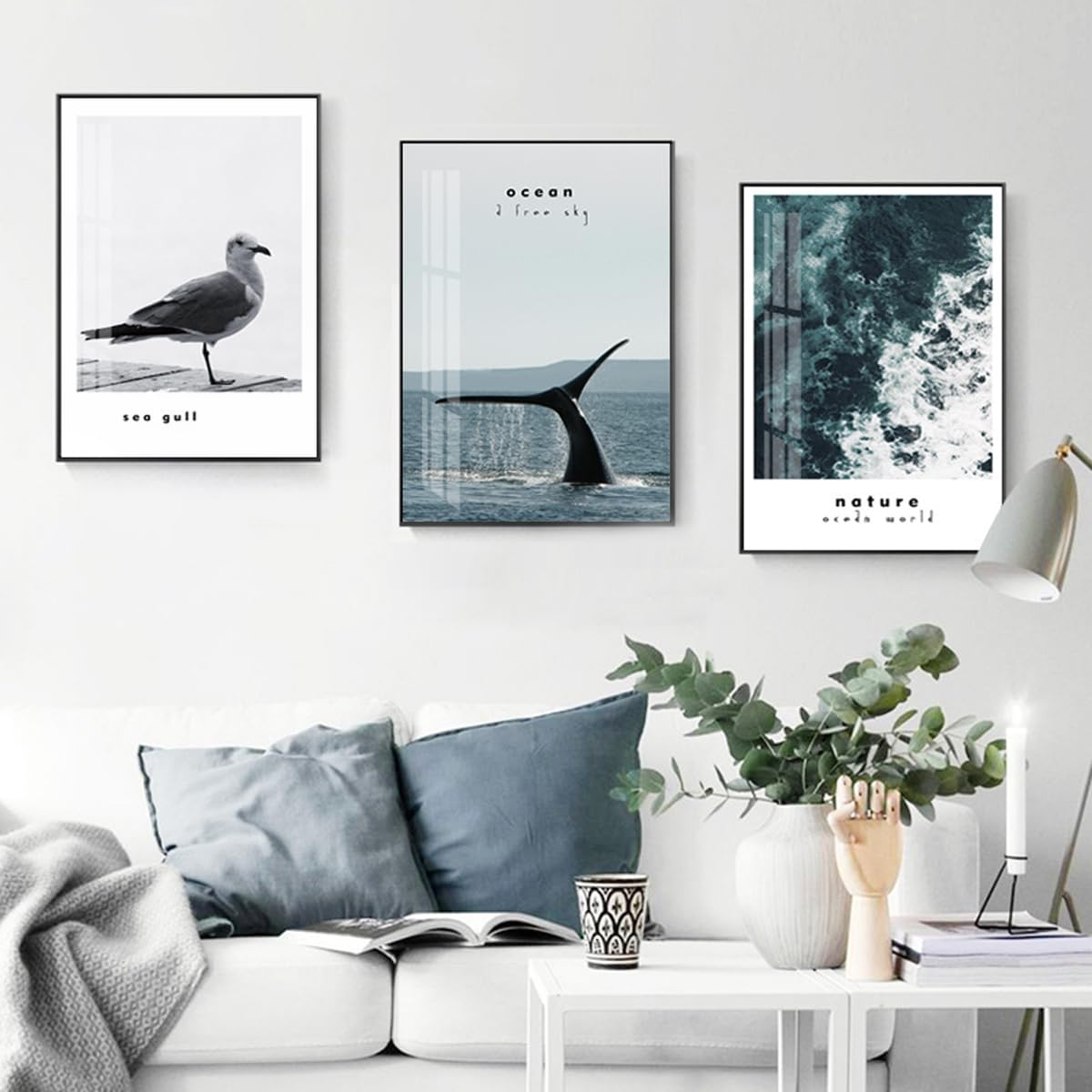 AIMALL 1 Pack Modern Nordic Ocean Scenery Wall Paintings for Living Room, Decorative Cotton Canvas, Waterproof, Various Sizes, Free Style Combinations image number 3