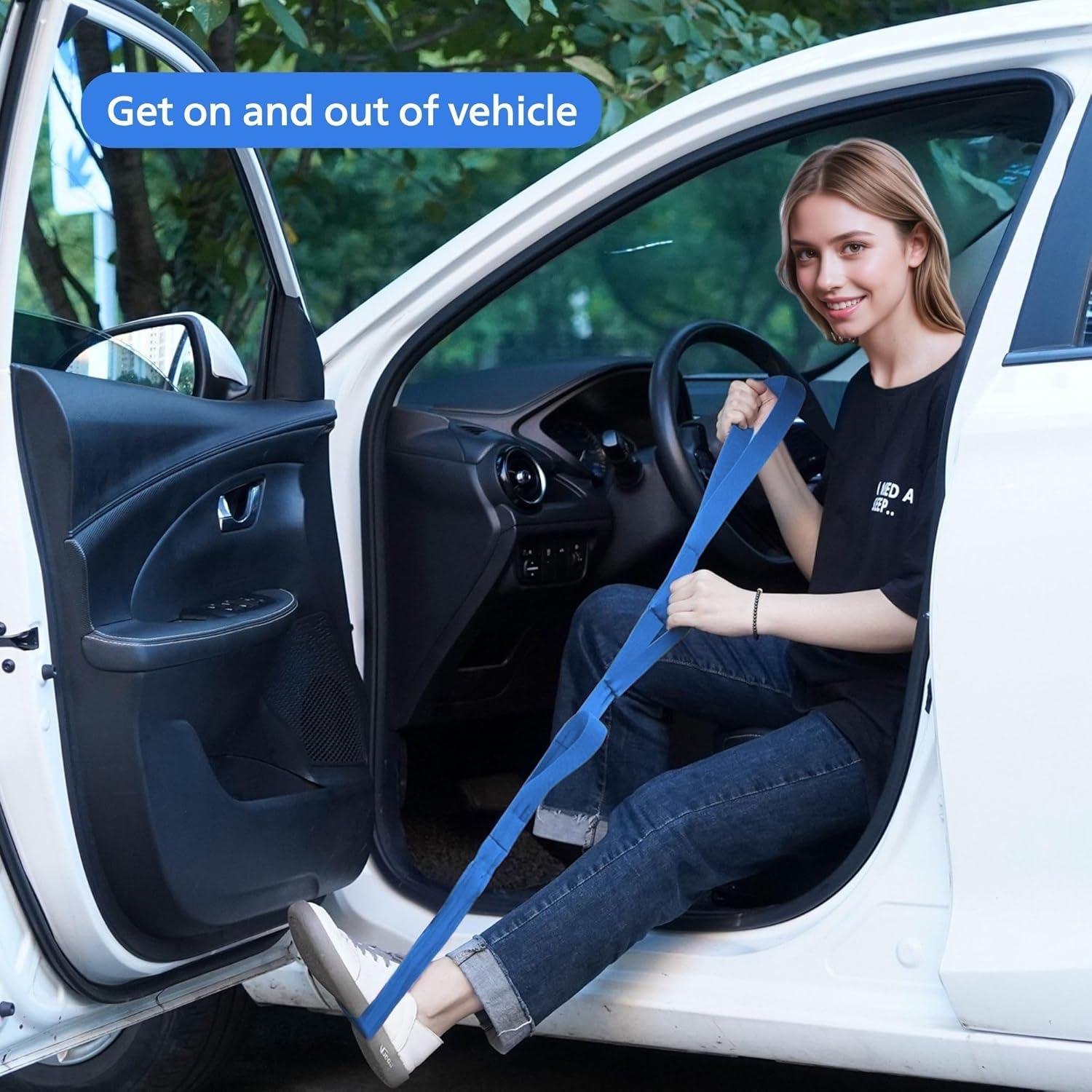 42&ldquo; Long Leg Lifter Assist,Large Rigid Foot Loop &Sturdy Multiple Handles for Limited Mobility, Knee, or Hip Replacement Surgery (Blue) - Gray image number 7