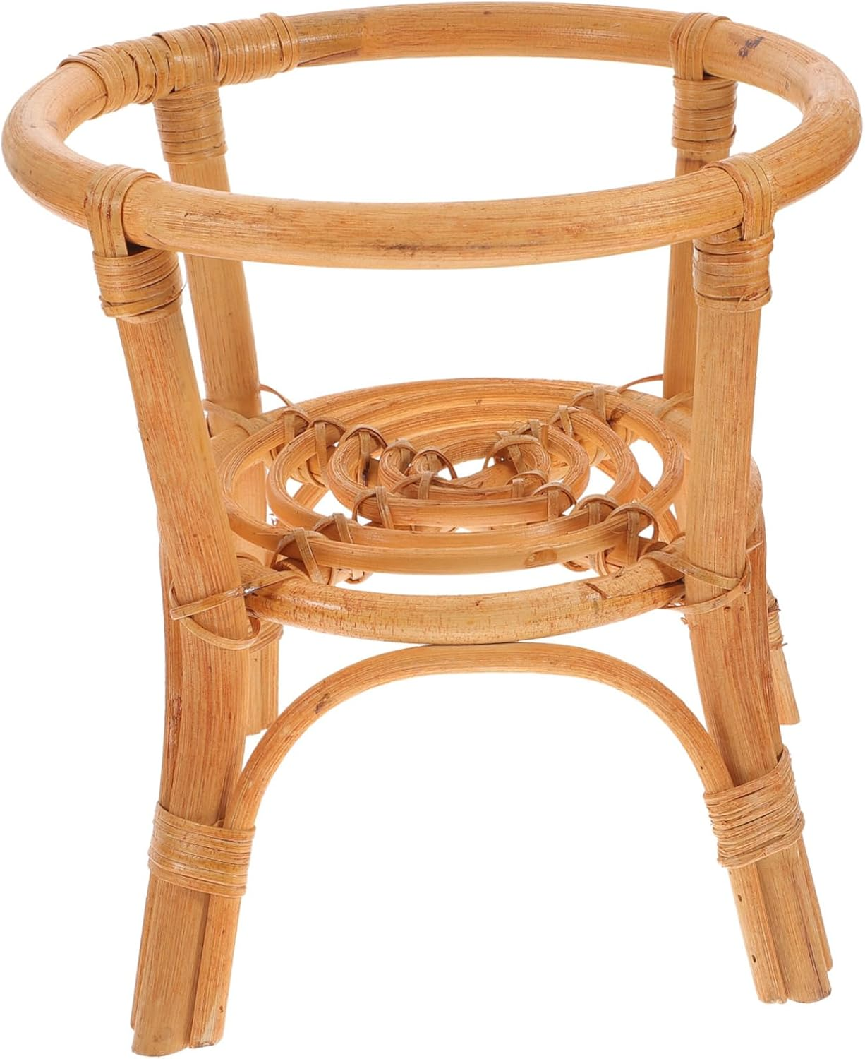 VINTORKY Rattan Flower Stand for Desktop Gardening Pot Holder Natural Material for Balcony Plant Pot Displaying Shelf