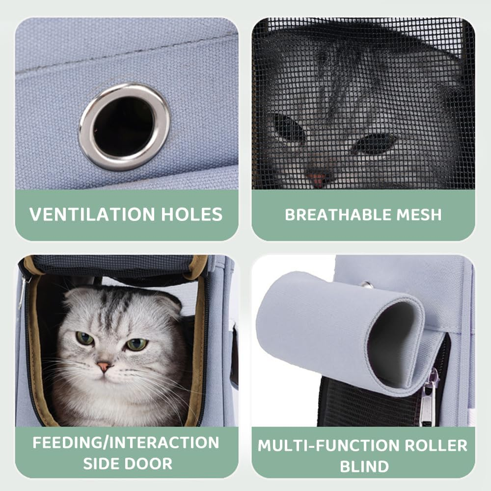 Collapsible Pet Carrier for Cats & Small Dogs up to 15&ndash;16 Lbs &ndash; Airline Approved Soft-Sided Travel Bag, Portable Design, Shoulder Strap, and Breathable Fabric for Outdoor or Indoor Use (Grey)
