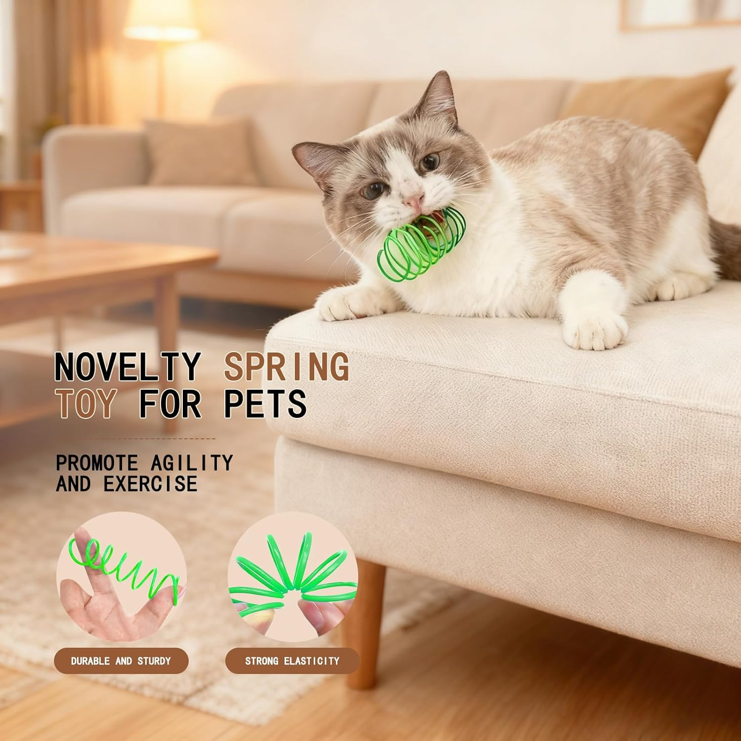 36-Piece Cat Spring Toy Set &mdash; a Must-Have Enrichment Cat Toys for Indoor Cats, Solving All Needs for Interactive Cat Toys, Kitten Toys, and Cat Enrichment in One Box. image number 2