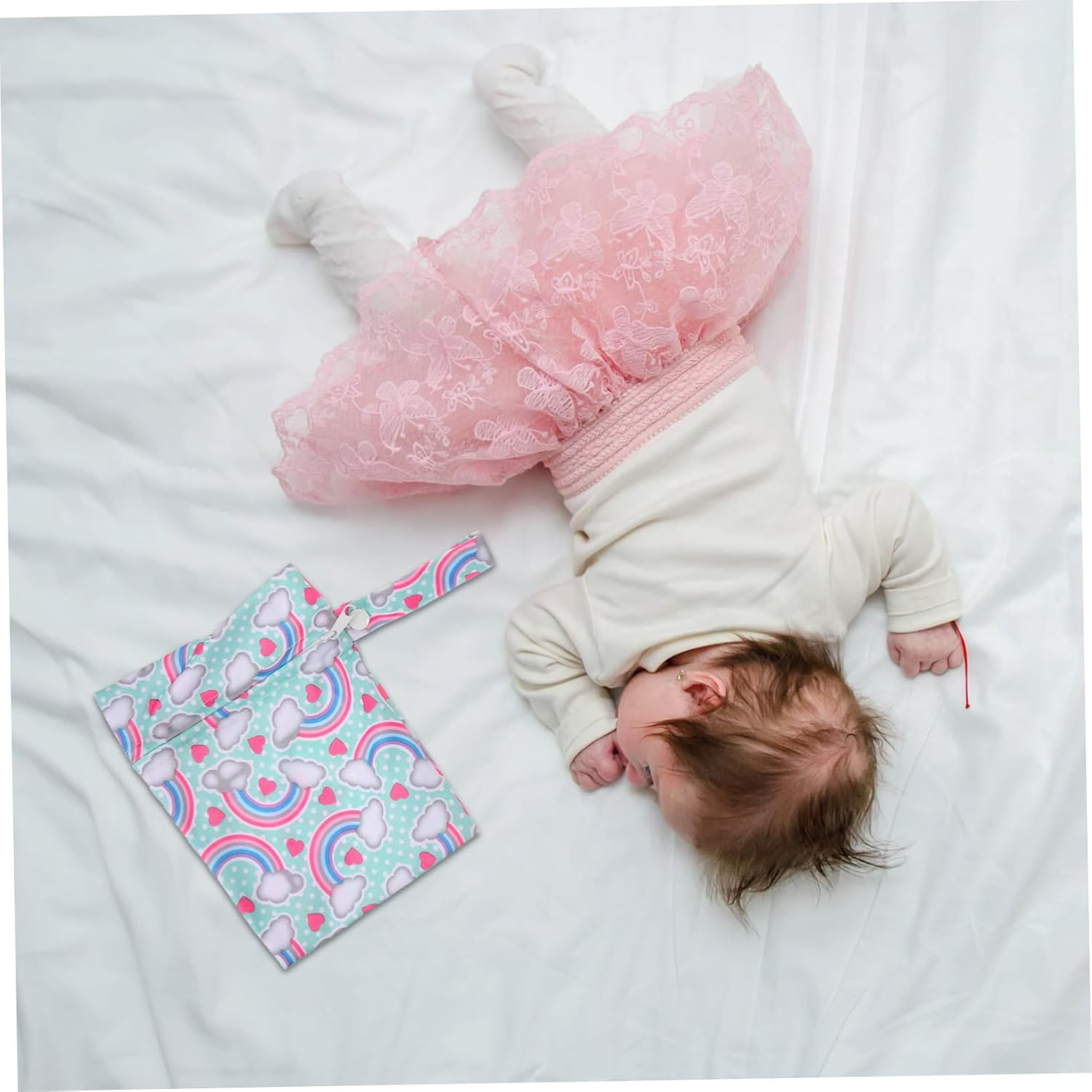 2Pcs Diaper Storage Pouches for Travel Camping and Nursery Multi-Functional Organizer for Cloth Diapers Breast Pads and Essentials