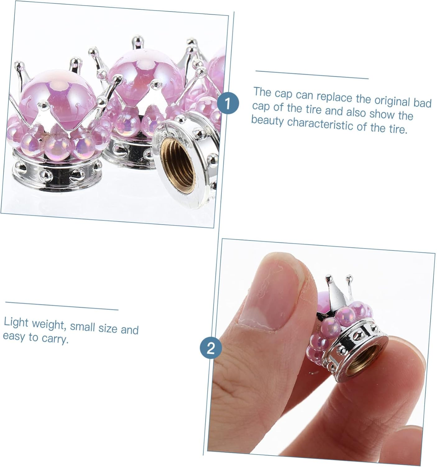 ULTECHNOVO 8Pcs Leak Car Tire Stem Caps for Wheel Valve Covers for Car Exterior Accessories and Functional Tire Covers image number 5