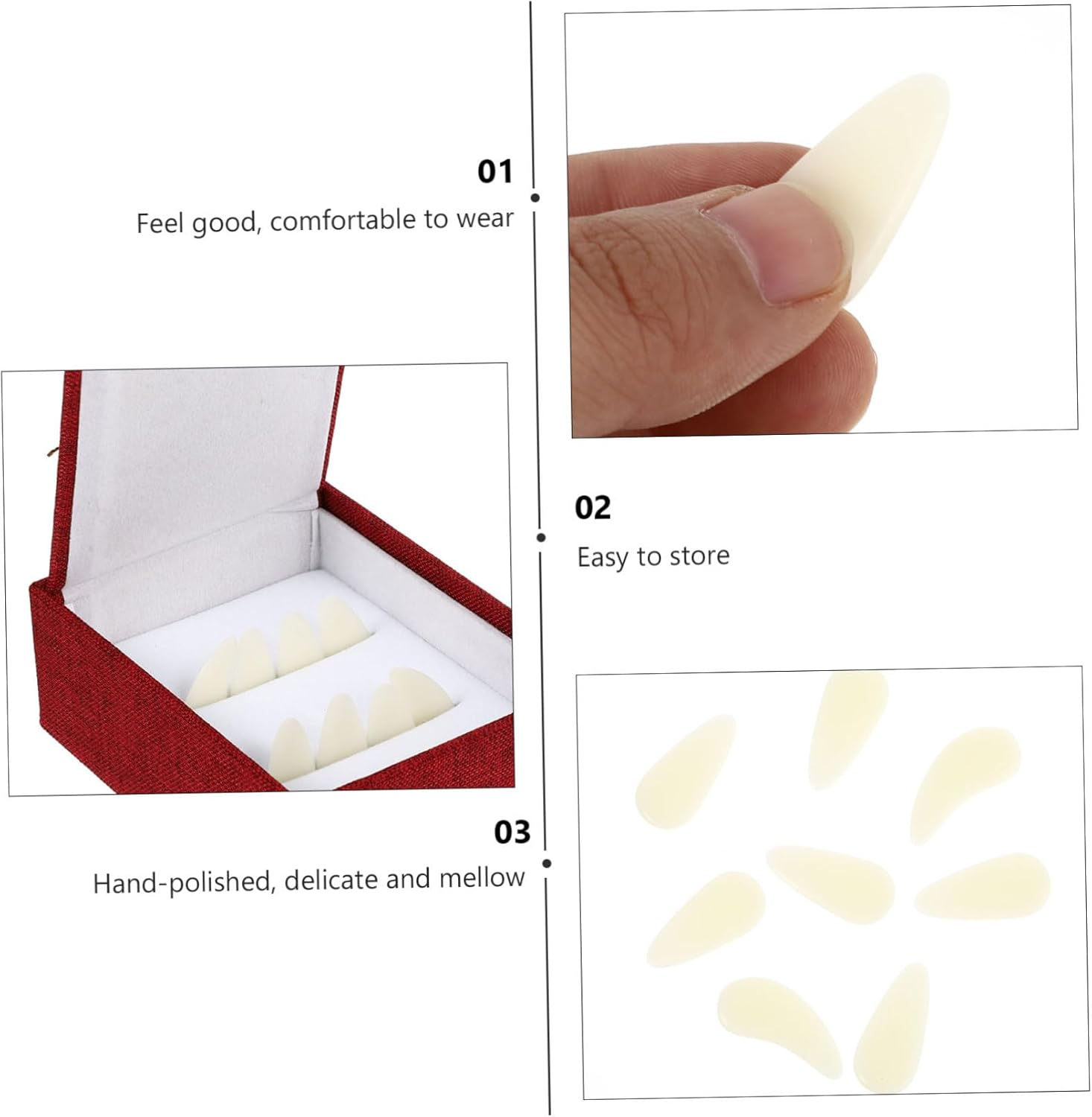 HAMPPLIES 1Set Nail Accessories Premium Fake Finger Picks for Beginners Smooth Practice Picks for Playing for Easy Storage