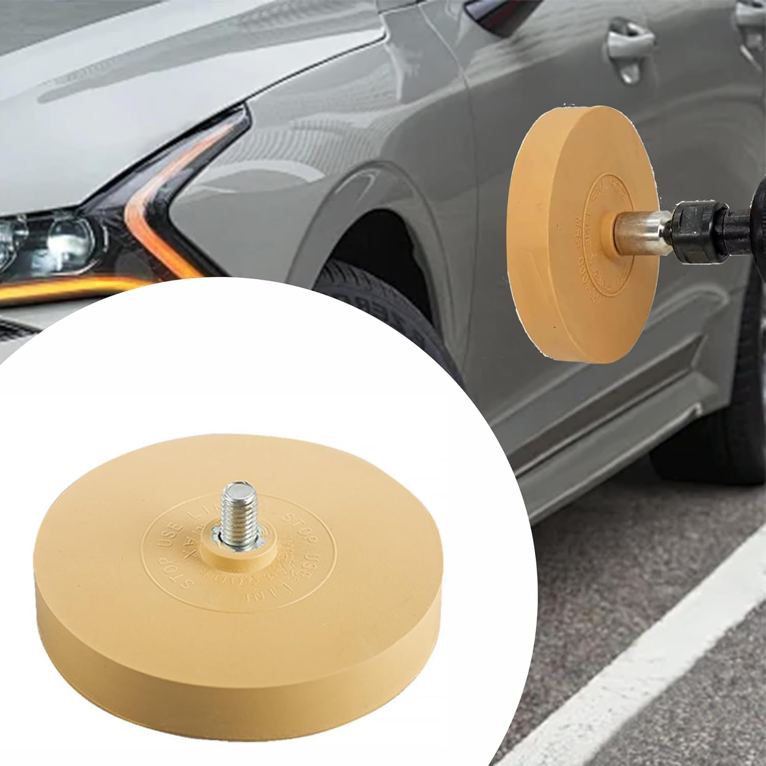 Pack of 2 Foil Erasers Rubber Eraser Sticker Rubber Sticker Remover Film Eraser Cordless Screwdriver of Films and Stickers for or Car (100 Mm + 88 Mm) image number 3