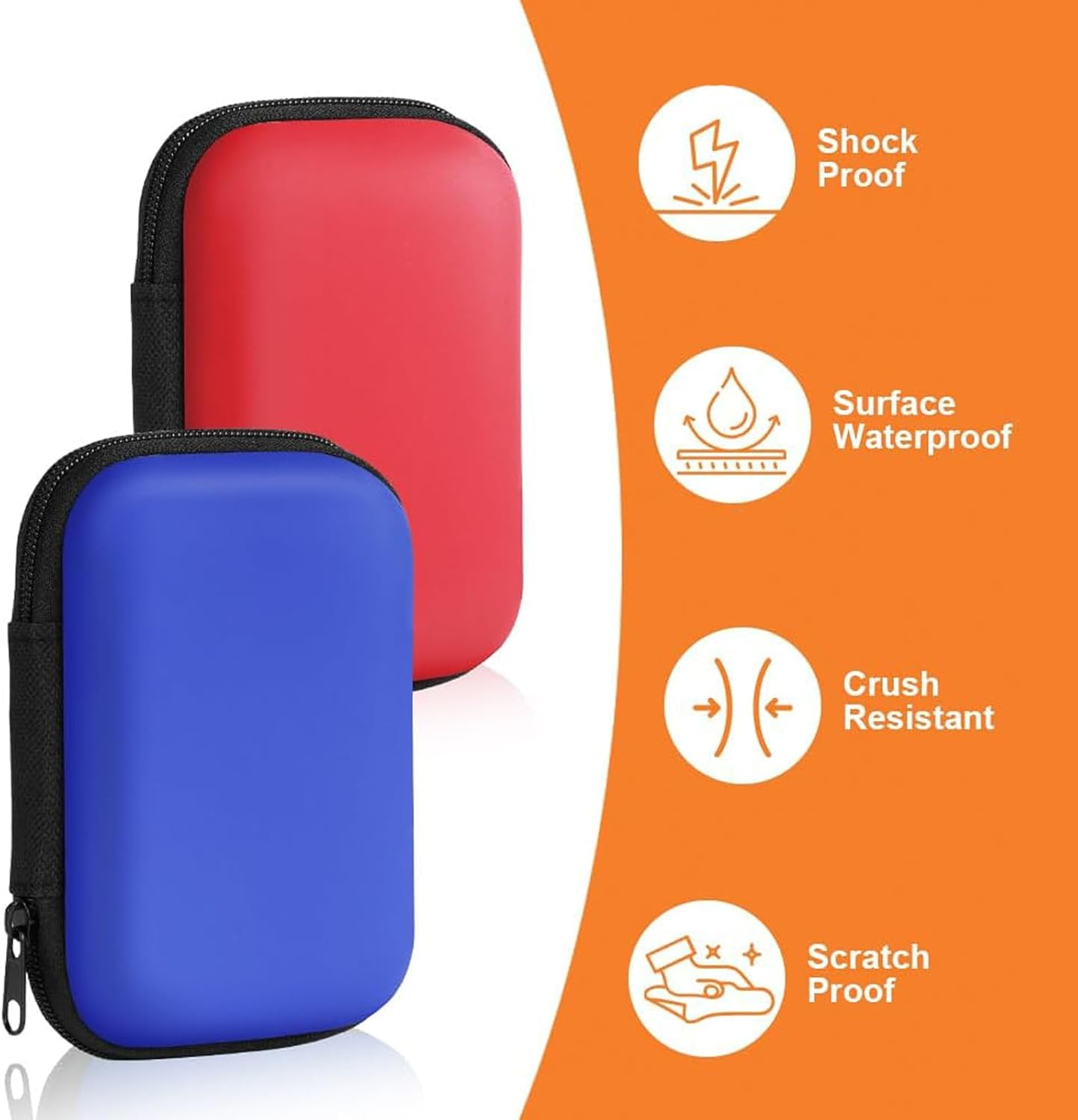 3 Pcs Playing Card Case, Set in Red, Blue and Orange, Playing Card Case, Hard Case for Trading Card Storage Box, Card Holder with Card Storage Box, Box, Premium Material image number 4