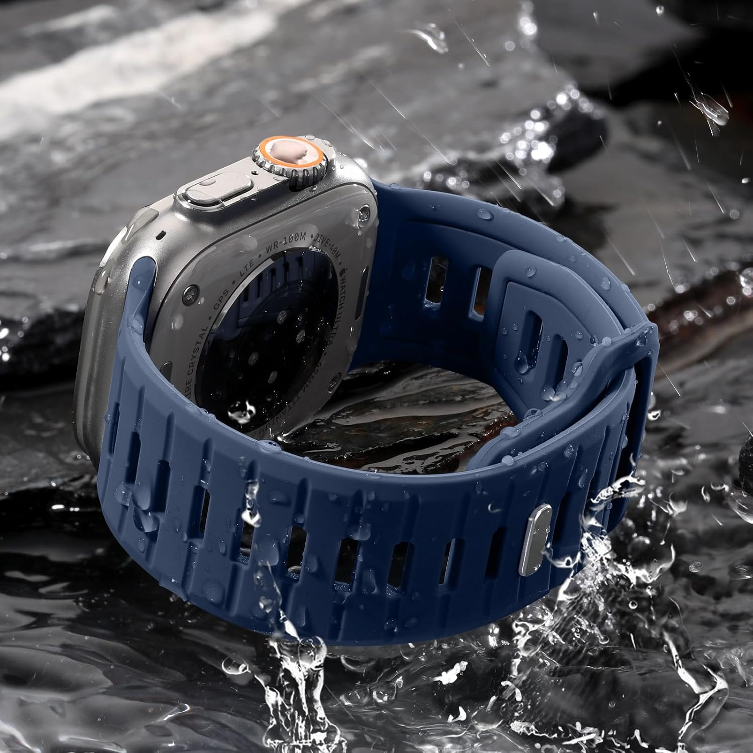 WJK Sport Bands Compatible with Apple Watch Ultra/Ultra 2 3 Band, Soft Silicone Sport Waterproof Replacement Strap for Iwatch Series 11 10 9 8 7 6 5 4 3 2 1 SE 49Mm 46Mm 45Mm 44Mm 42Mm, Multi Colors - Black image number 7