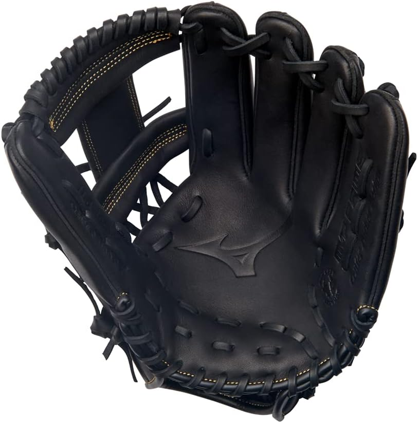 Mizuno MVP Prime Baseball Glove Series | Hand Crafted Biosoft Leather | Professional Smooth Leather | Center Pocket Design - Right Hand Throw, Deep 3 Web - Black image number 1