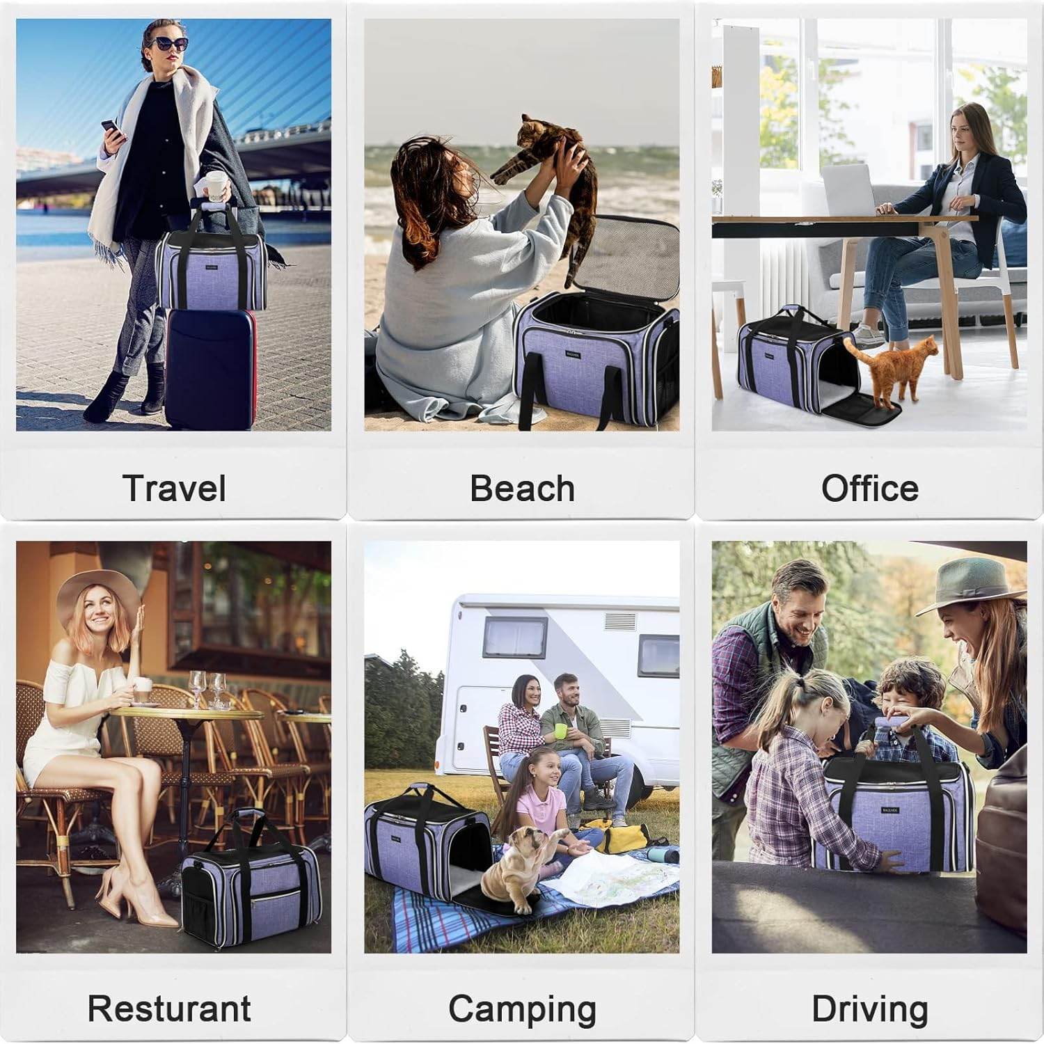 BAGLHER Cat Carrier Bag,Airline Approved Pet Carrier Soft Side Pet Travel 5 Sides Open Doors 3 Sides Expandable Foldable Dog Carrier with Fleece Pad image number 4