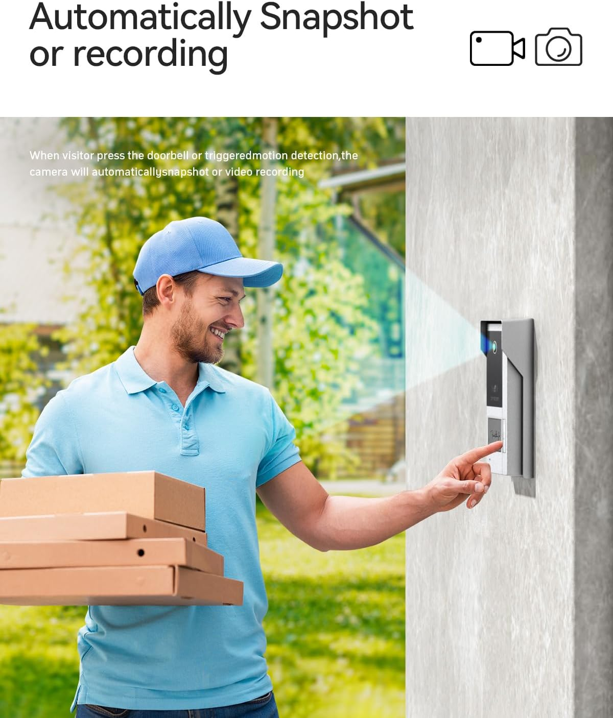 TMEZON 4 Wire Wifi Video Intercom System Doorbell with Camera and 7 Inch Monitor IP 1080P Wired Video Door Phone No Monthly Fees,Support Remote Unlock,Snapshot,Tuya,Need Cable