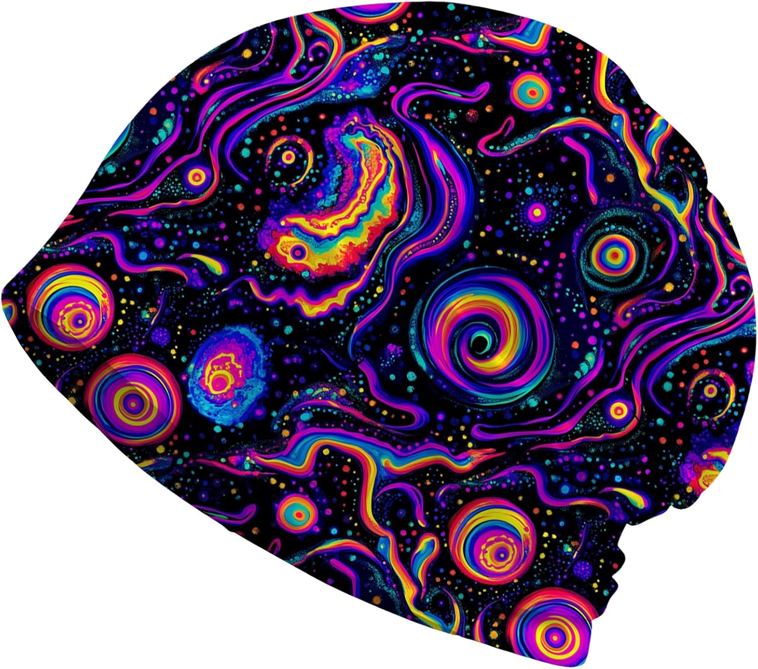 Abstract Neon Purple Women'S Slouchy Beanie Hat Cute Turban Hats Cancer Headwear Caps Baggy Skull Sleep Scarf