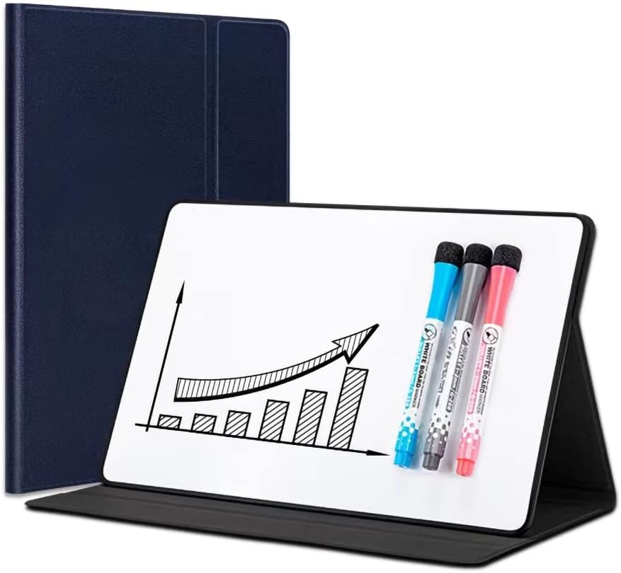 Aionue Desktop Dry Erase Small Whiteboard Portable A4 Blue Leather Whiteboard Desk White Board Mini Dry Erase Whiteboard Drawing Notice Boards for Home/Classroom/Office image number 2
