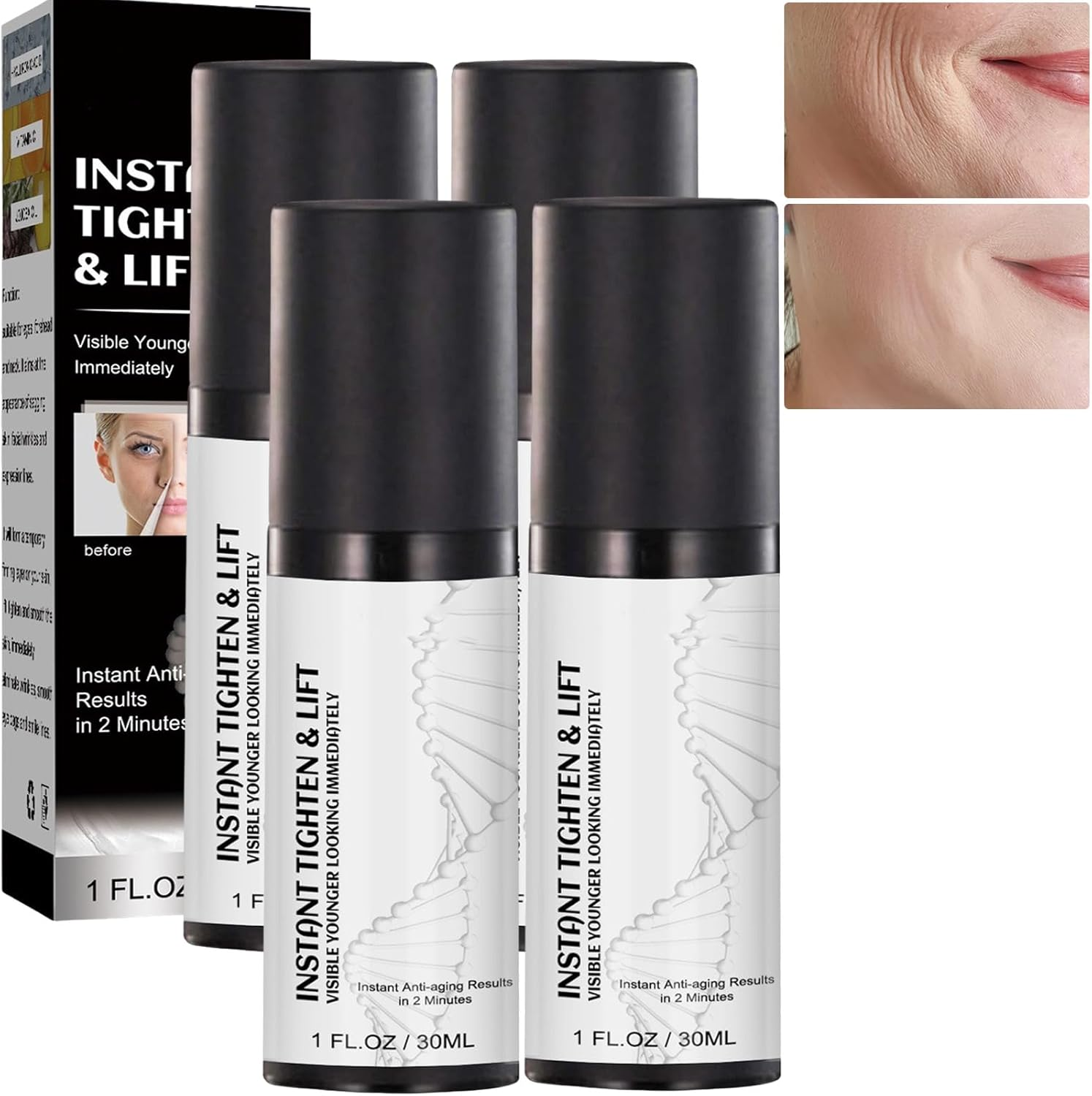 Instant Face Lift Cream, Face Tightening Cream Instant Wrinkle Remover, Temporary Face Tightener, Firming Cream for Loose Skin, Wrinkle Repairs Anti-Aging Serum (2Pcs)