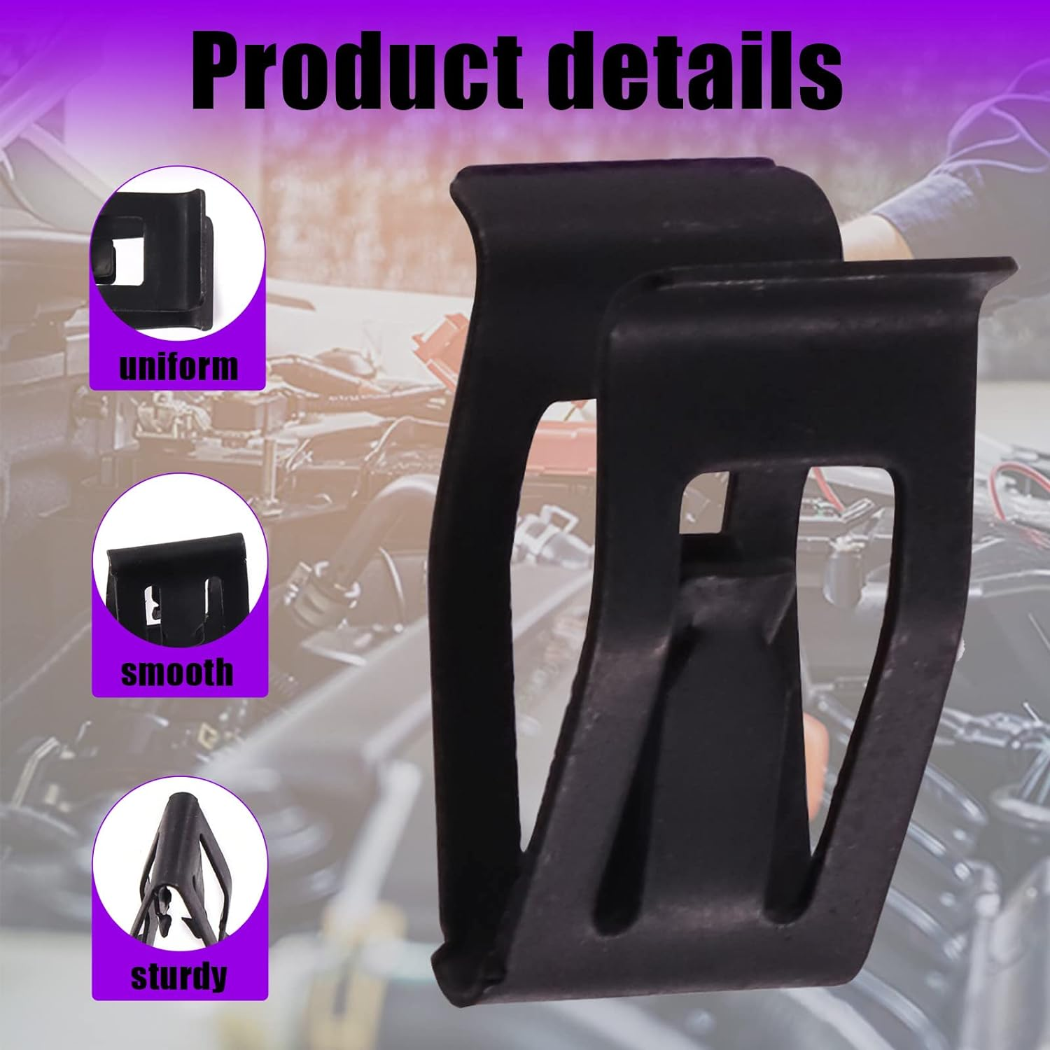 Swpeet 100Pcs 10 Sizes 7.9Mm-18.2Mm Metal Trim Panel Spring Clip Kit Compatible with VW Audi 4A0-867-276A image number 6