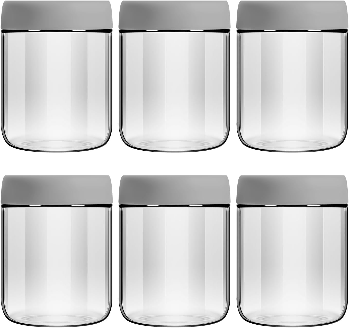 EONJOE 6-Pack Glass Jars with Lids 16Oz Overnight Oats Meal Prep Salad Food Cereal Snacks Containers Pudding Yogurt Storage Mason Jar Airtight image number 6