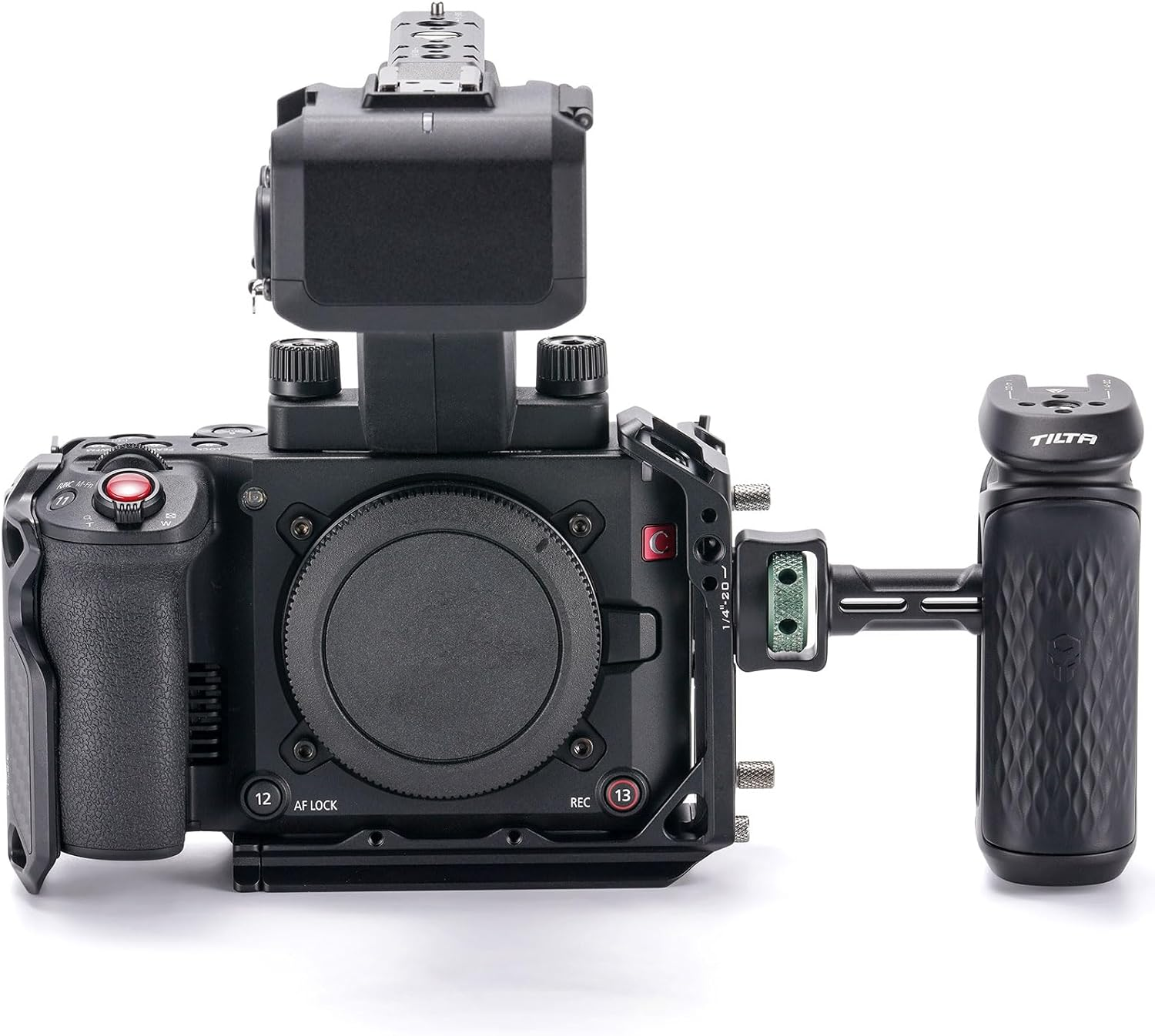 Tilta Camera Cage Base Kit Compatible with Canon C50 Camera | Modular Full/Half Cage Design | Arca Bottom Plate, NATO Rail, Cold Shoe | Multiple Mounting Threads | Xeno Side Handle | Black image number 2