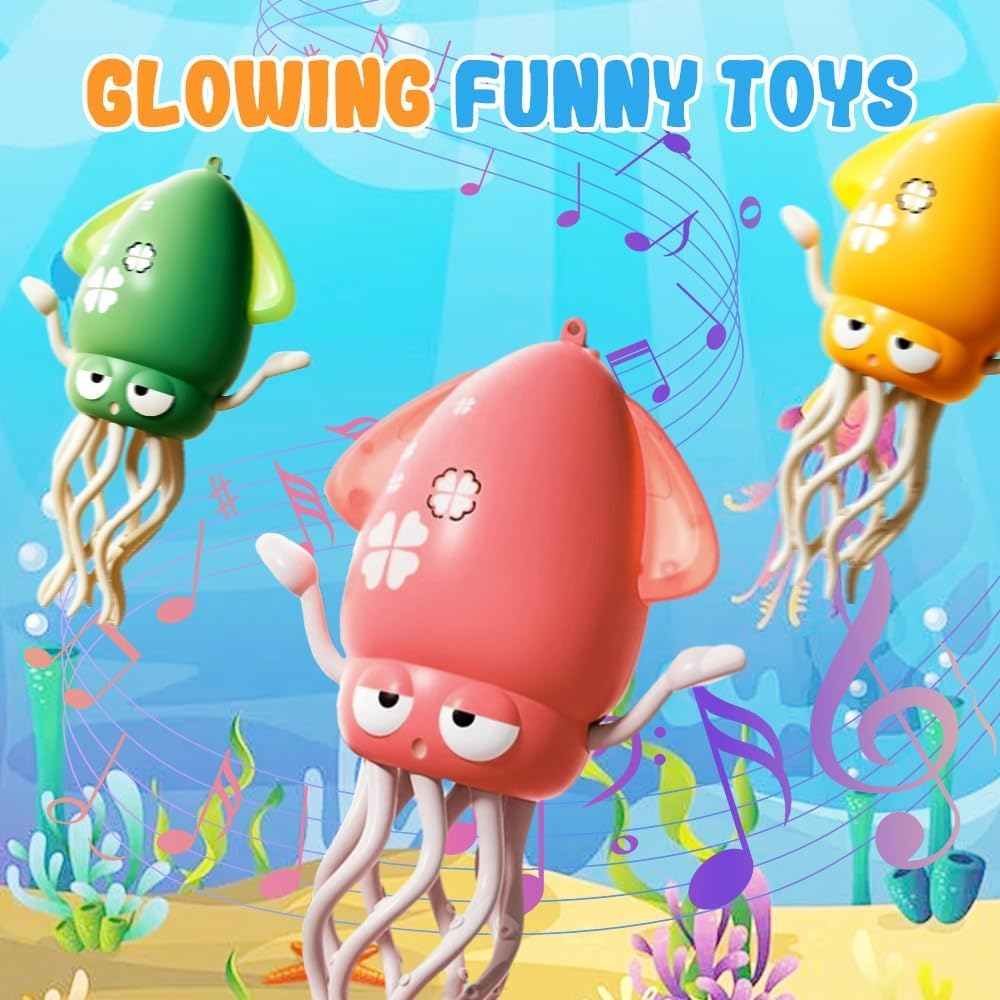 Electric Dancing Octopus Toy, 2025 New Crawling Dancing Automatic Obstacle Avoidance Octopus Sensor Toy,Creative Magic Crazy 8-Leg Action Obstacle with LED Lights & Music,Self-Navigating (A-Yellow) - A-Green image number 3