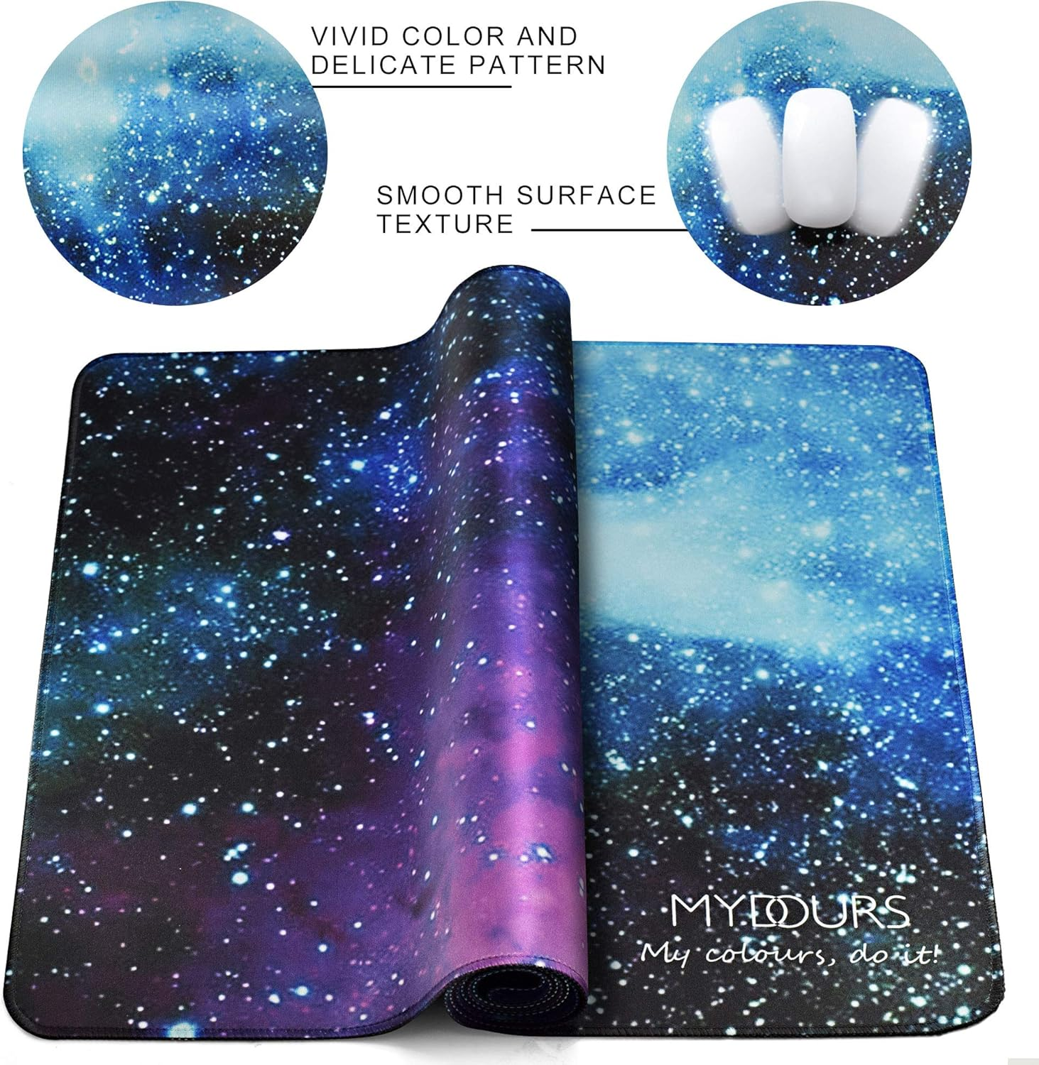 Mydours XXL Gaming Mouse Pad 120 X 40Cm, Extra Large Mouse Pad with Fabric & Non-Slip Rubber, Desk Pad for PC Gaming & Office Workspace, Desk Pad for Keyboard & Computer Accessories (Universe) image number 2