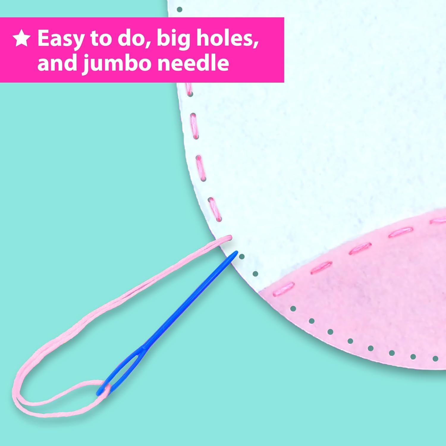 KRAFUN My First Unicorn Kids Sewing Kit, Beginner Arts & Crafts, Make 5 Cute Projects with Plush Stuffed Animal, Pillow, Mobile, Keyring and Bag, Instructions & Felt for Learn Sewing, Embroidery image number 1