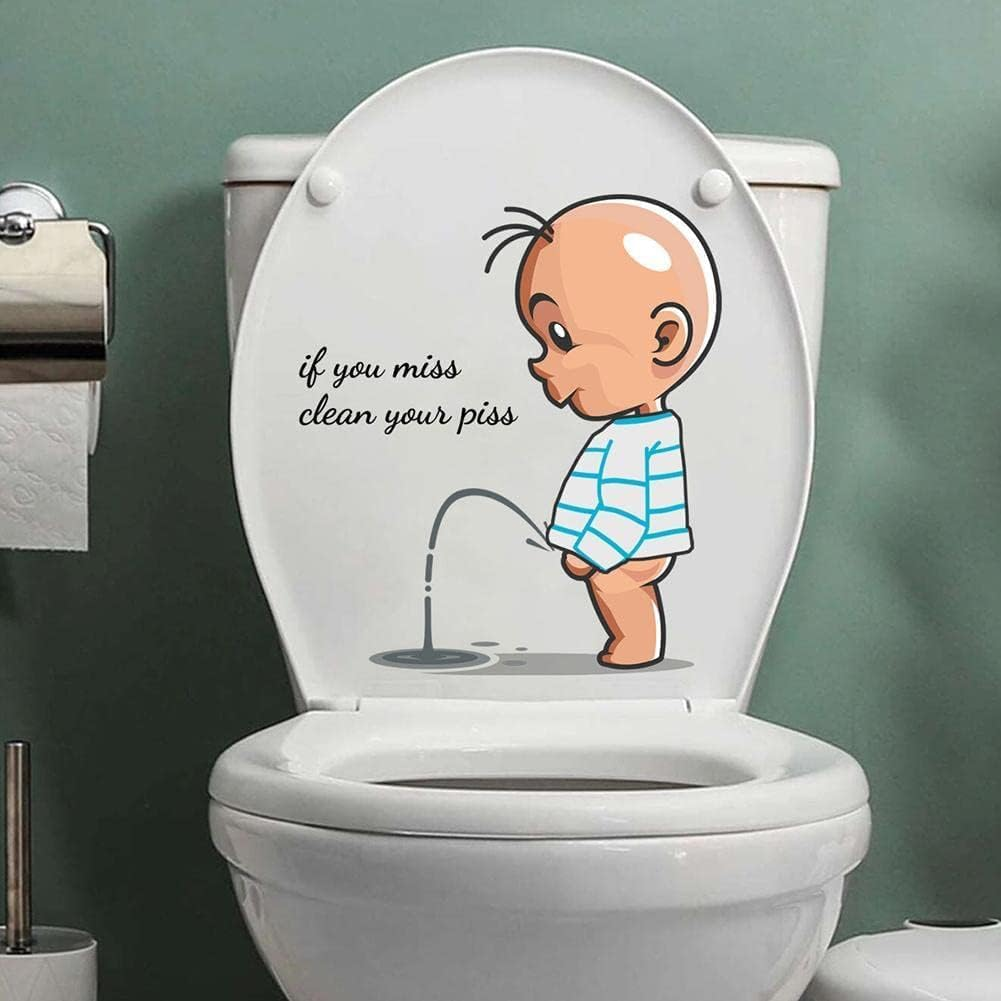 If You Miss, Clean Your Toilet Sticker - Funny Bathroom Wall Decal, Waterproof Vinyl Art Sign Decor for Lid and Tank Covers - DIY Removable Seat Sticker image number 6