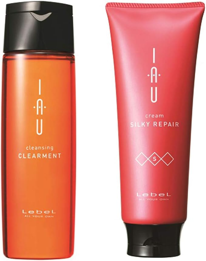 Lebel IAU Cleansing Clearment Hair Shampoo 200Ml & Lebel IAU Silky Repair Hair Treatment 200Ml Set (Green Tea Set)