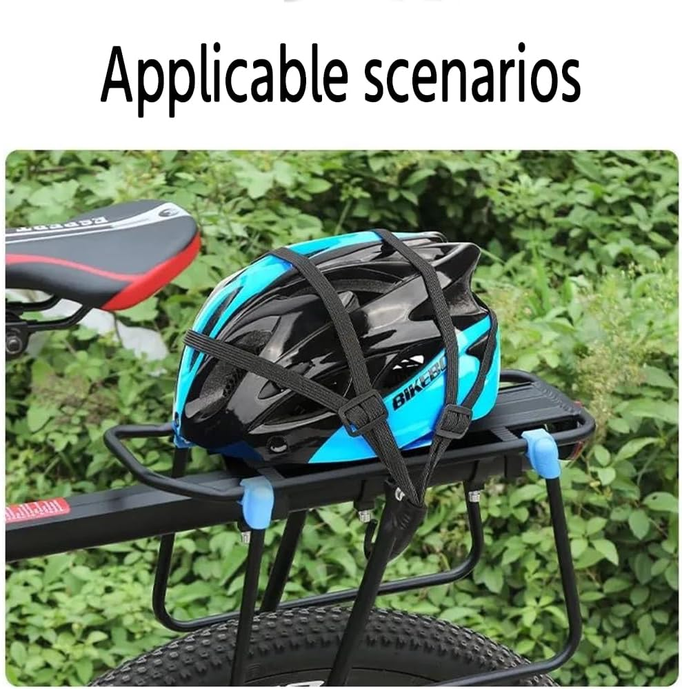 2 Pcs Universal Motorcycle Helmet Luggage Rope 60Cm Motorcycle Bungee Cord Bandage Retractable Elastic Strap with 2 Hooks (Black) image number 4