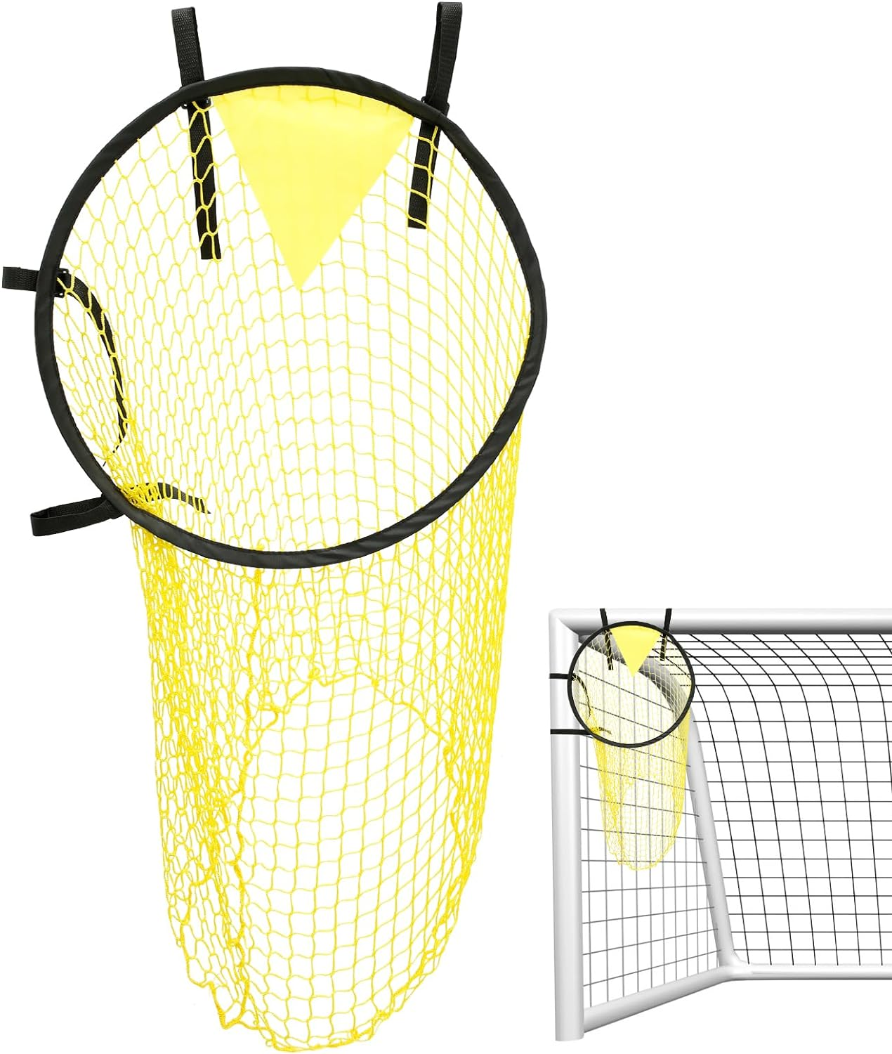 Top Bins Soccer Target Goal, Foldable Football Target Net, Easy to Attach and Detach to the Goal,Portable Football Training Net, Outdoor Football Throwing Target for Football Training Practice