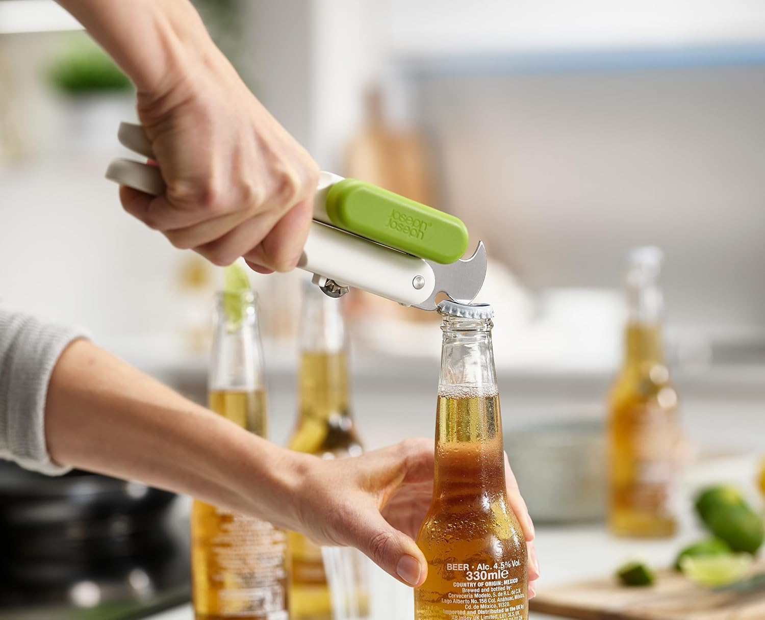 Joseph Joseph Duo 3-In-1 Can Opener, White/Green image number 2