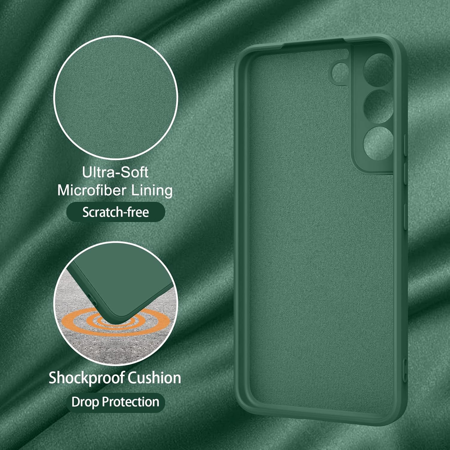 Silicone Case for Samsung Galaxy S22 Case(2022 Release), Silky-Soft Touch Gel Rubber Cover, Full Protective Case Shockproof Liquid Bumper Cover for Galaxy S22 Case 6.1 Inch - Light Green image number 2