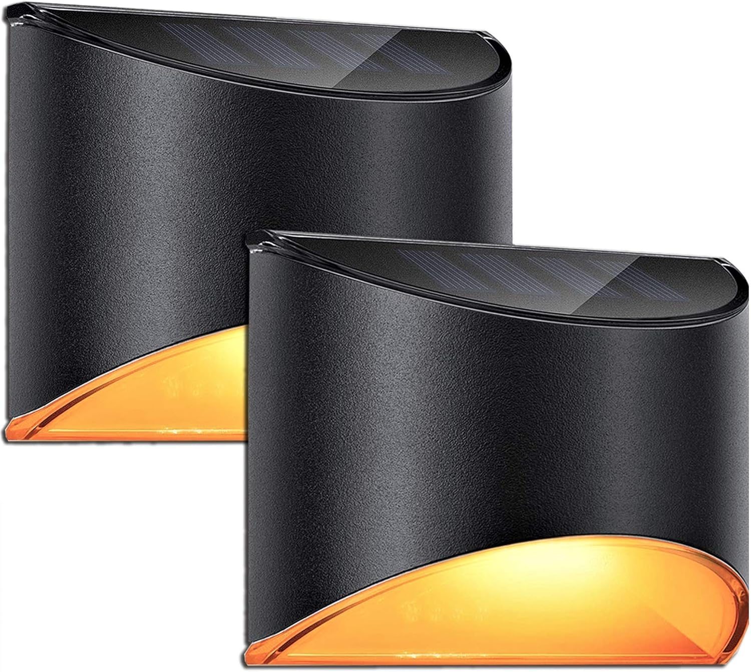 Leidrail Solar Lights Outdoor Metal Warm Deck Fence Post Step Light Waterproof Modern LED Illuminated for House Black - 2 Pack image number 2