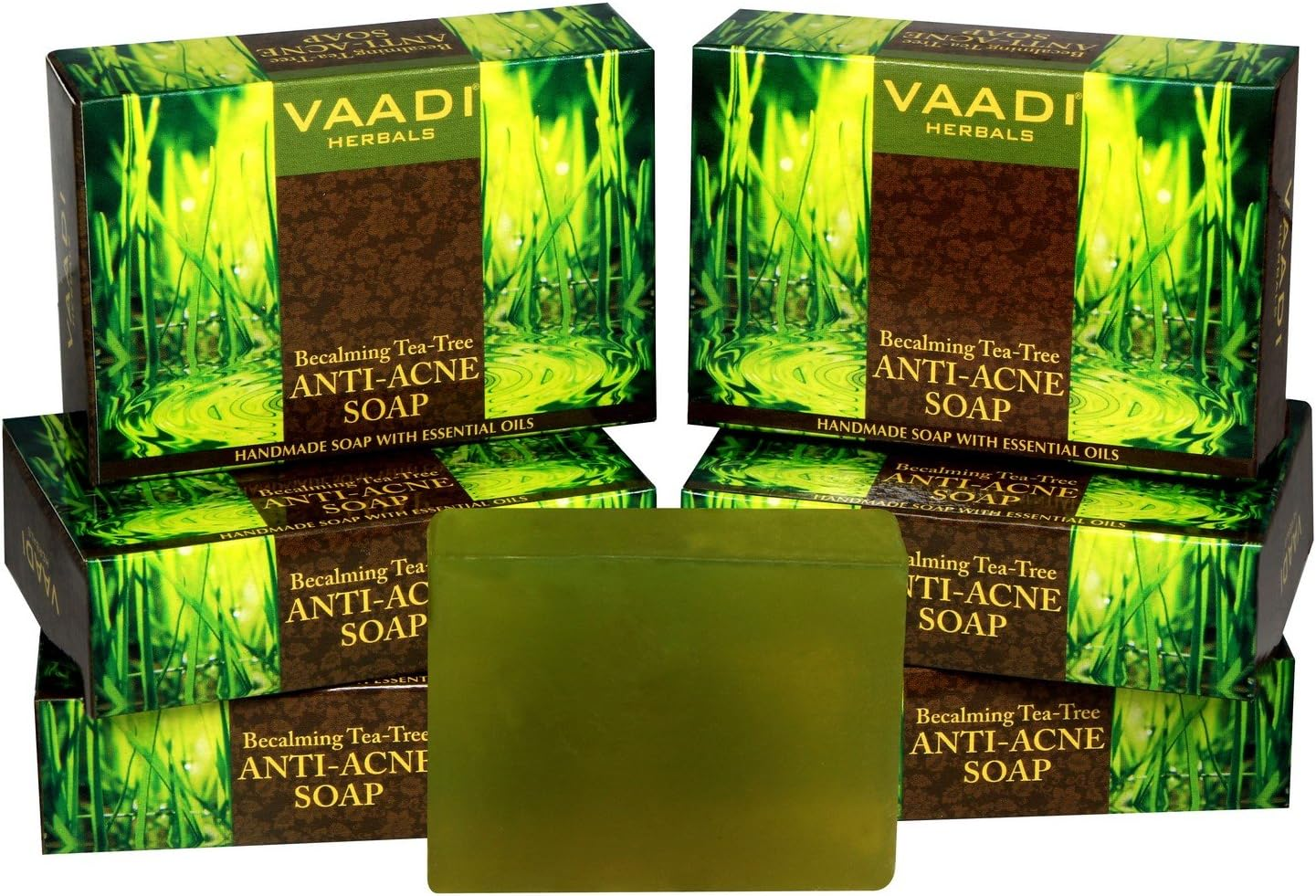 Vaadi Herbals Becalming Tea Tree Soap anti Acne Therapy, 75Gms X 6