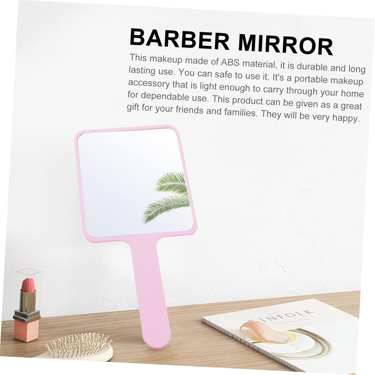 Portable Handheld Makeup Mirror Lightweight Pocket Mirror for Women Travel Cosmetic Mirror for Beauty for Makeup Application and Touch Ups the Go image number 5