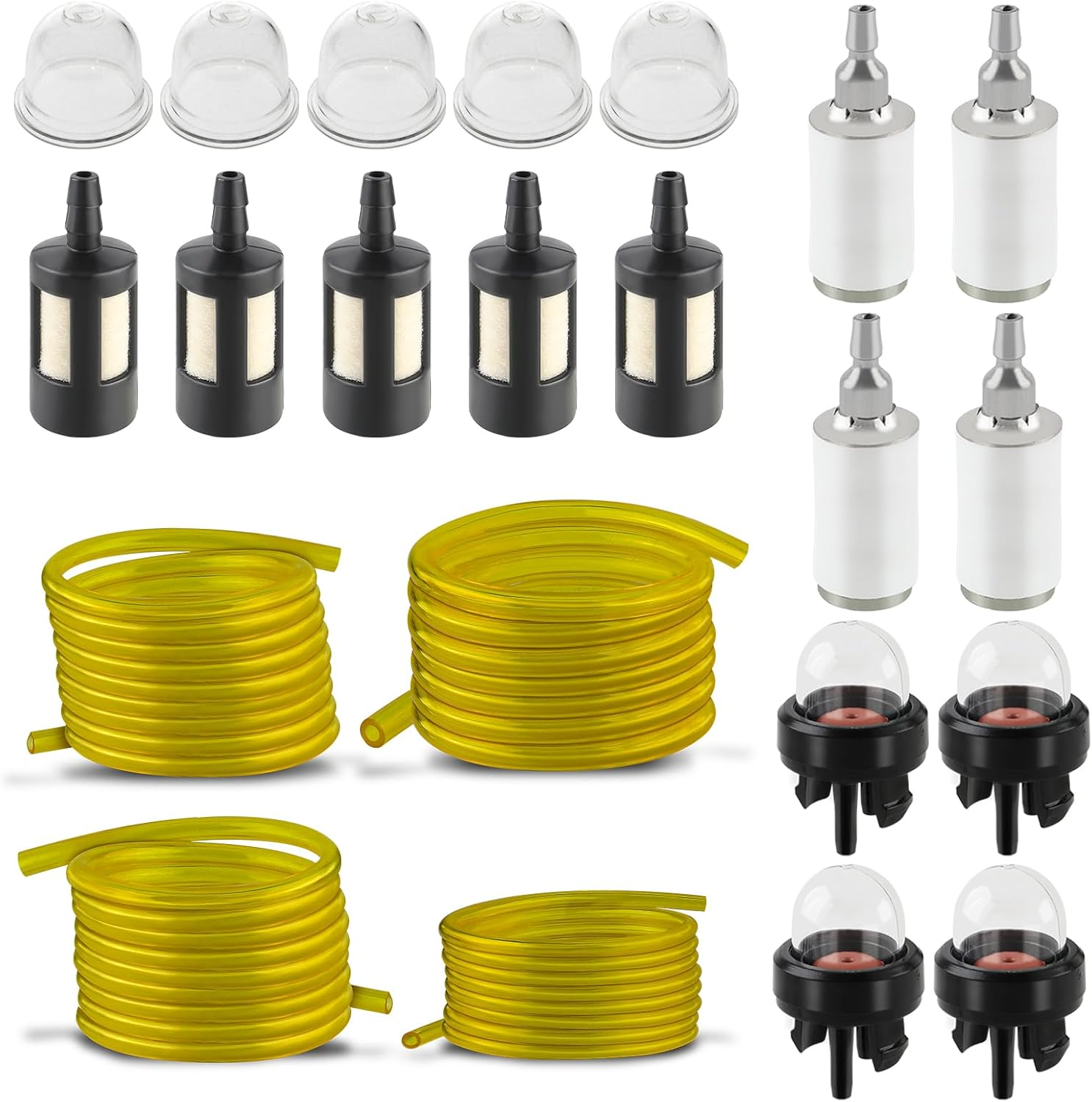 4 Sizes 4 Feet Fuel Line Hose for Zama Stihl Homelite Poulan Craftsman Husqvarna Trimmer Chainsaw Blower with Fuel Filters,Snap in Primer Bulb,Primer Pouland Bulb image number 3