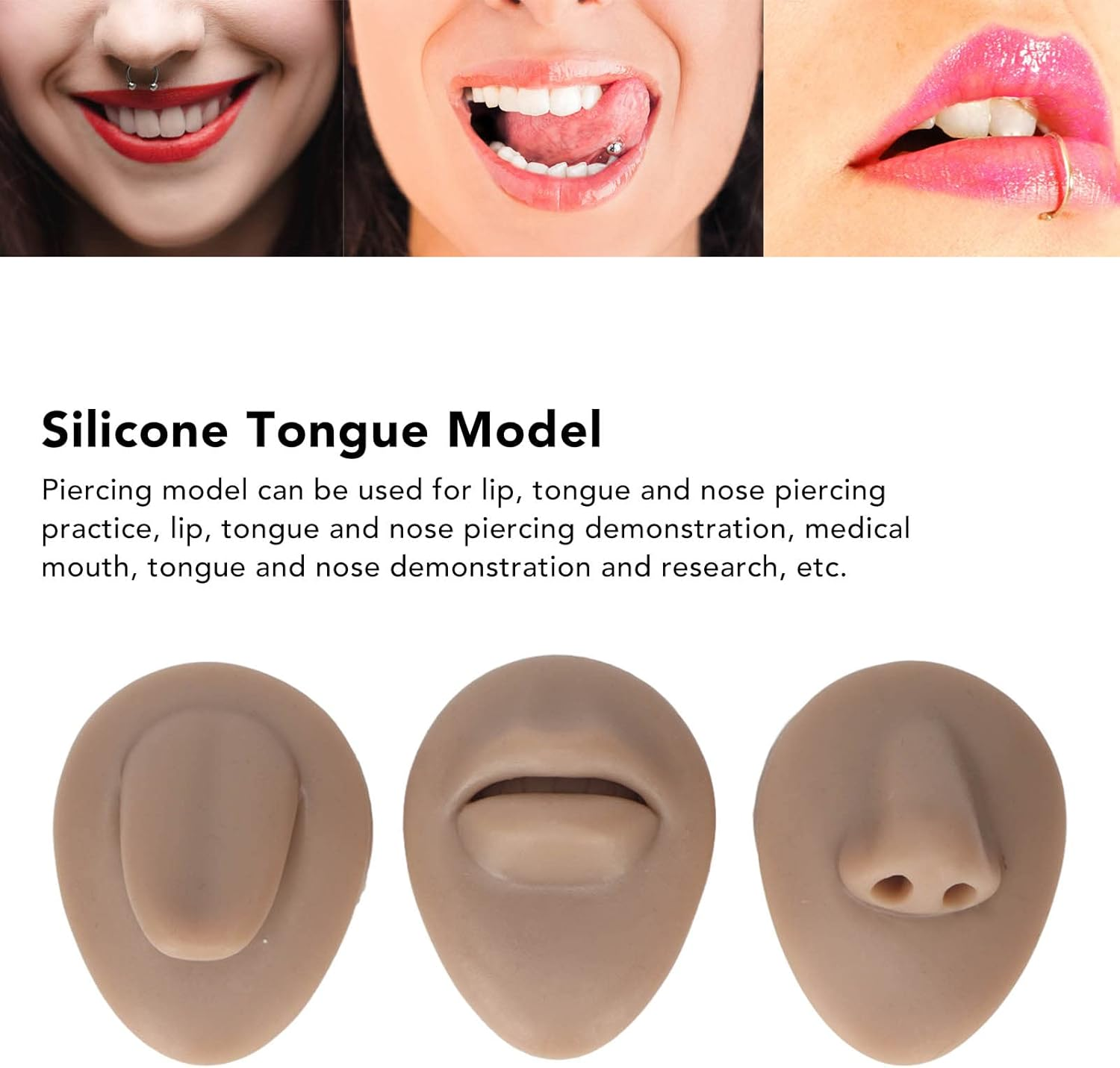 Silicone Piercing Body Model 3D Simulation Reusable Vivid Piercing Body Model (Deep Skin Color) image number 6