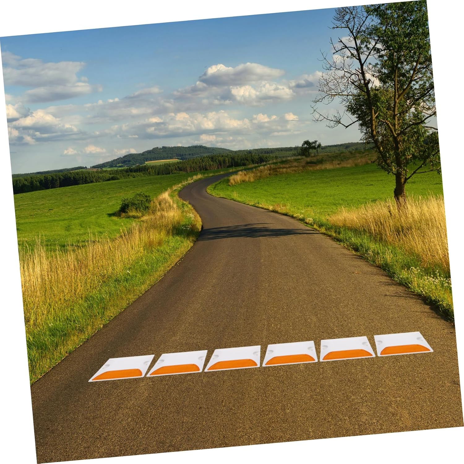 Gatuida 2Pcs Reflective Road Studs for Driveway Reflective Road Markers Driveway Markers for Parking Lots and Side Safety image number 4