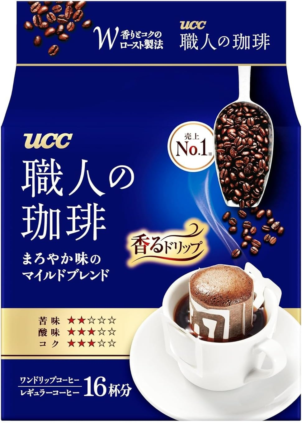 UCC Shokunin Coffee Special Blend, Single Serve Japanese Style Pour over Coffee, Imported from Japan, 30 Individual Bags, 0.25 Oz (7G) per Bag, Sun-Dried Beans, Artisan Crafted, Each Bag Makes 5 Oz image number 2