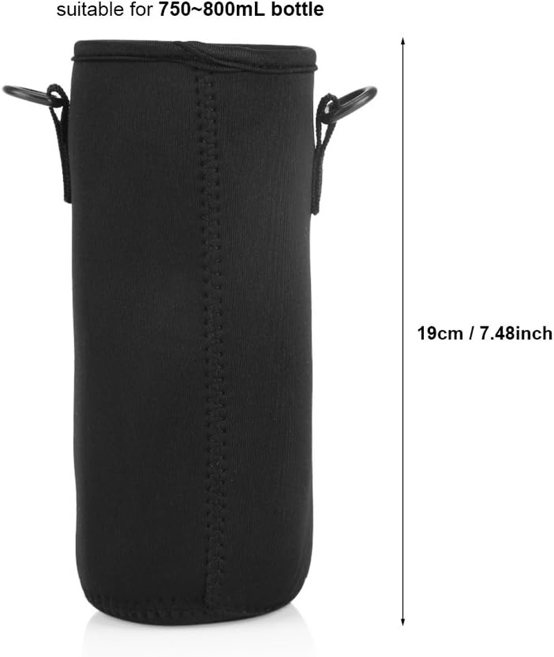Water Bottle Sleeve Portable Neoprene Water Drink Carrying Pouch Bag with Shoulder S for Outdoor Camping Hiking Fishing(19Cm)