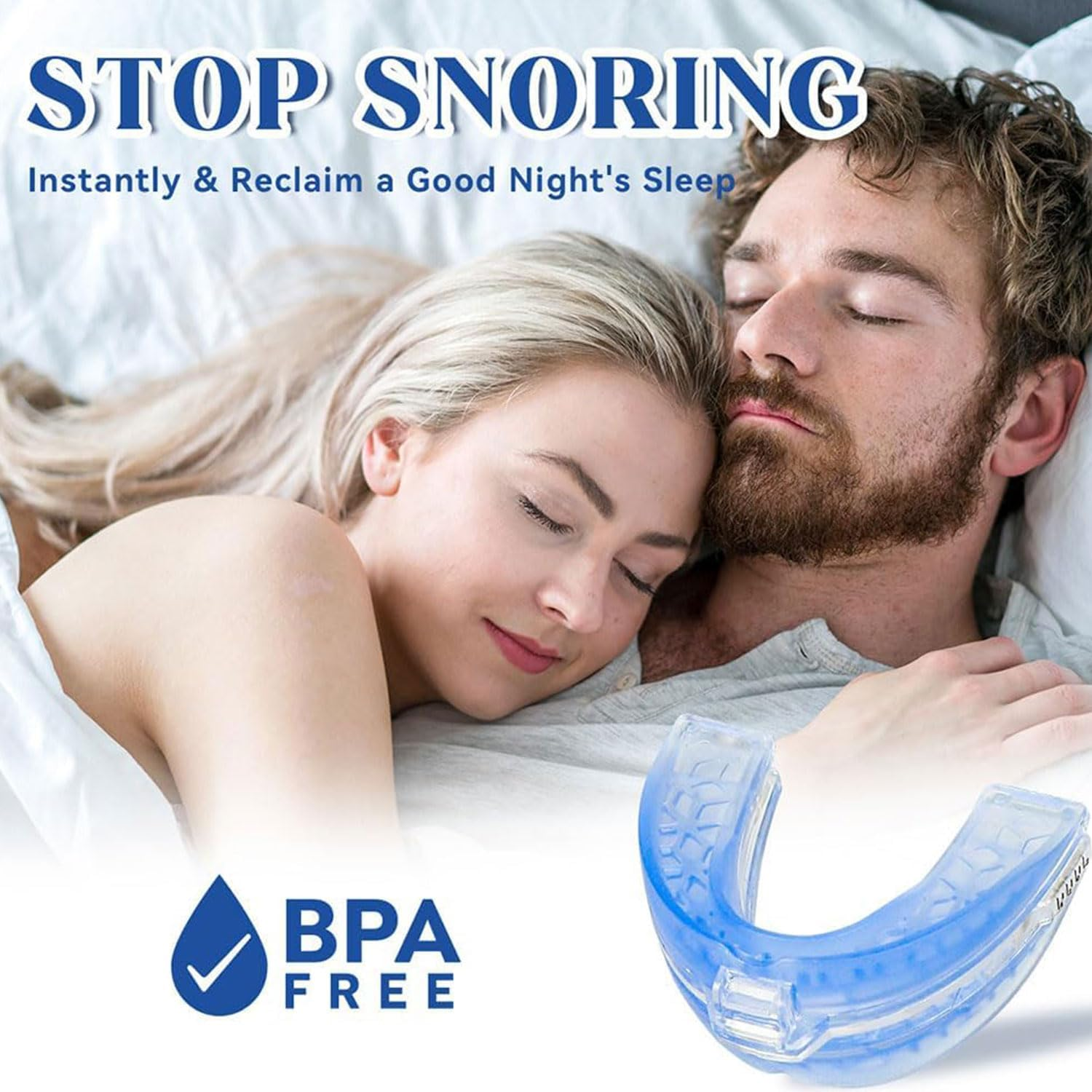 Reusable anti Snoring Devices, Mouth Guard for Teeth Grinding for All Mouth Shapes, Sleeping Aid anti Snore Mouthguard, Bpa-Free, Ready to Use Snoring Stopper for Your Partner