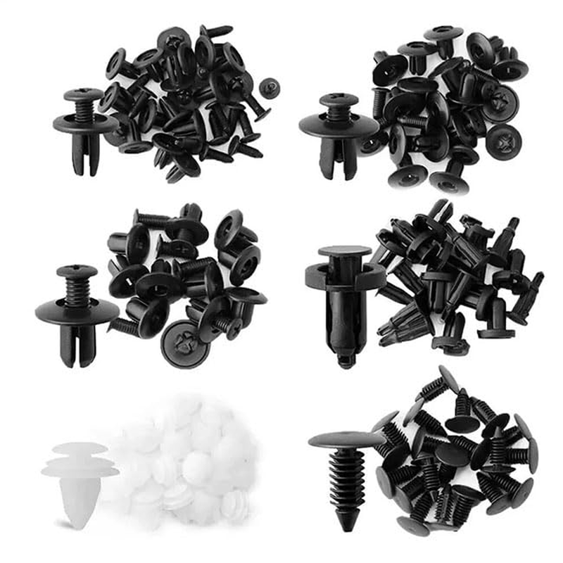 100-Piece G-Eneral M-Otors Clip Fixing Set, Including Disassembly Tools for Clip Repair, Black and White Plastic Rivets, Suitable for Most Vehicle Models image number 6